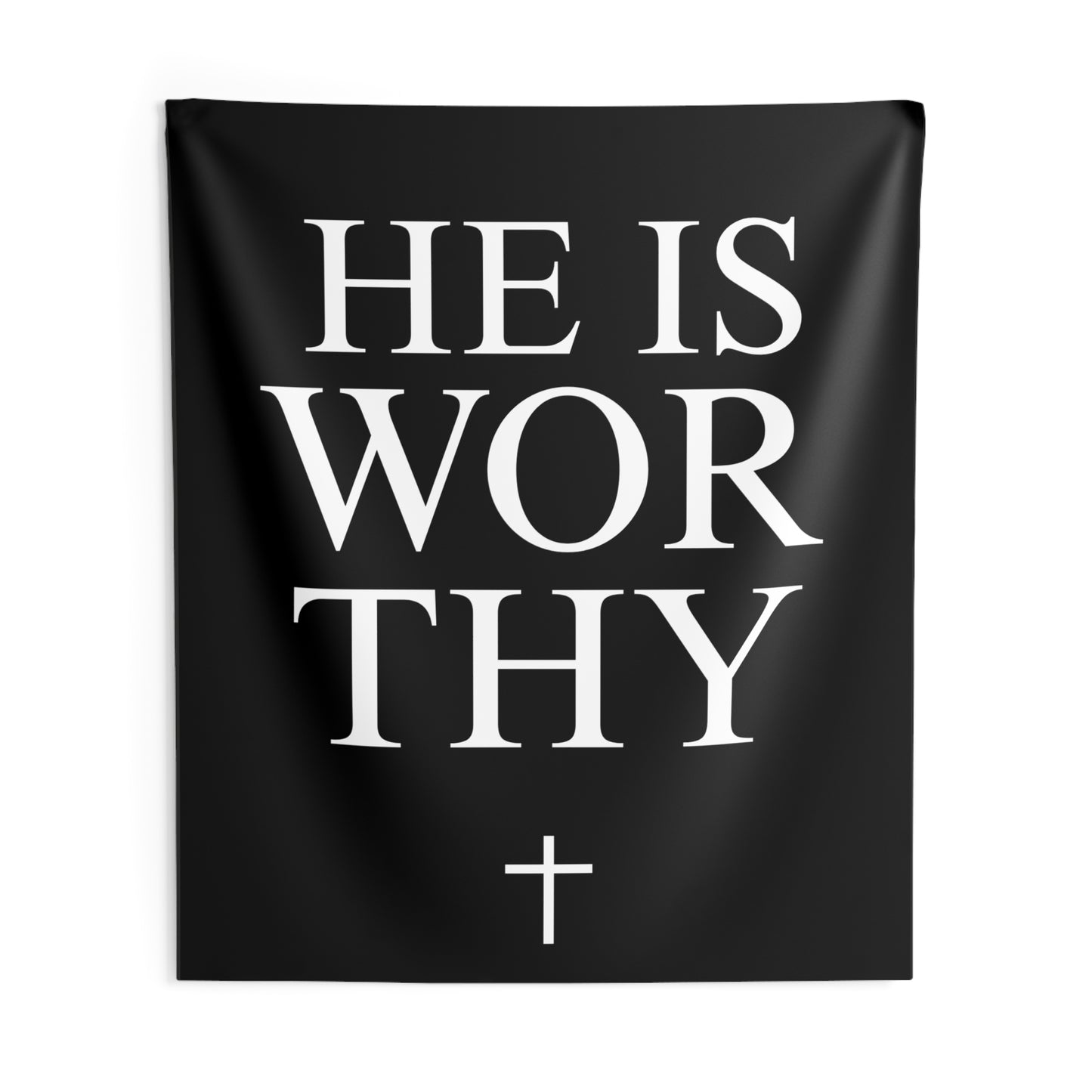 Motivational Indoor Wall Tapestry - Black and White "He is Worthy"