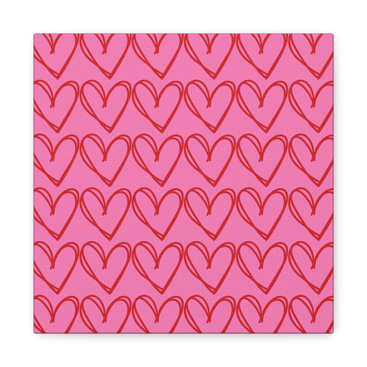 Canvas Wall Art - Pink and Red Hearts