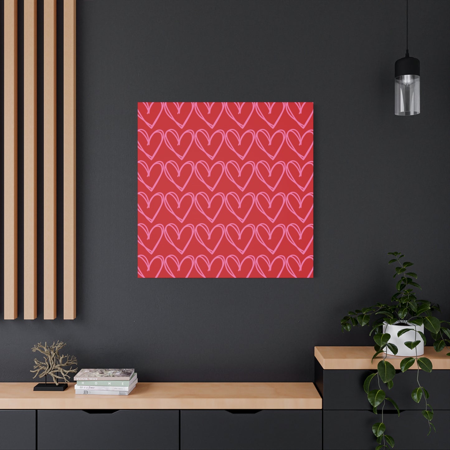 Canvas Wall Art - Red and Pink Hearts