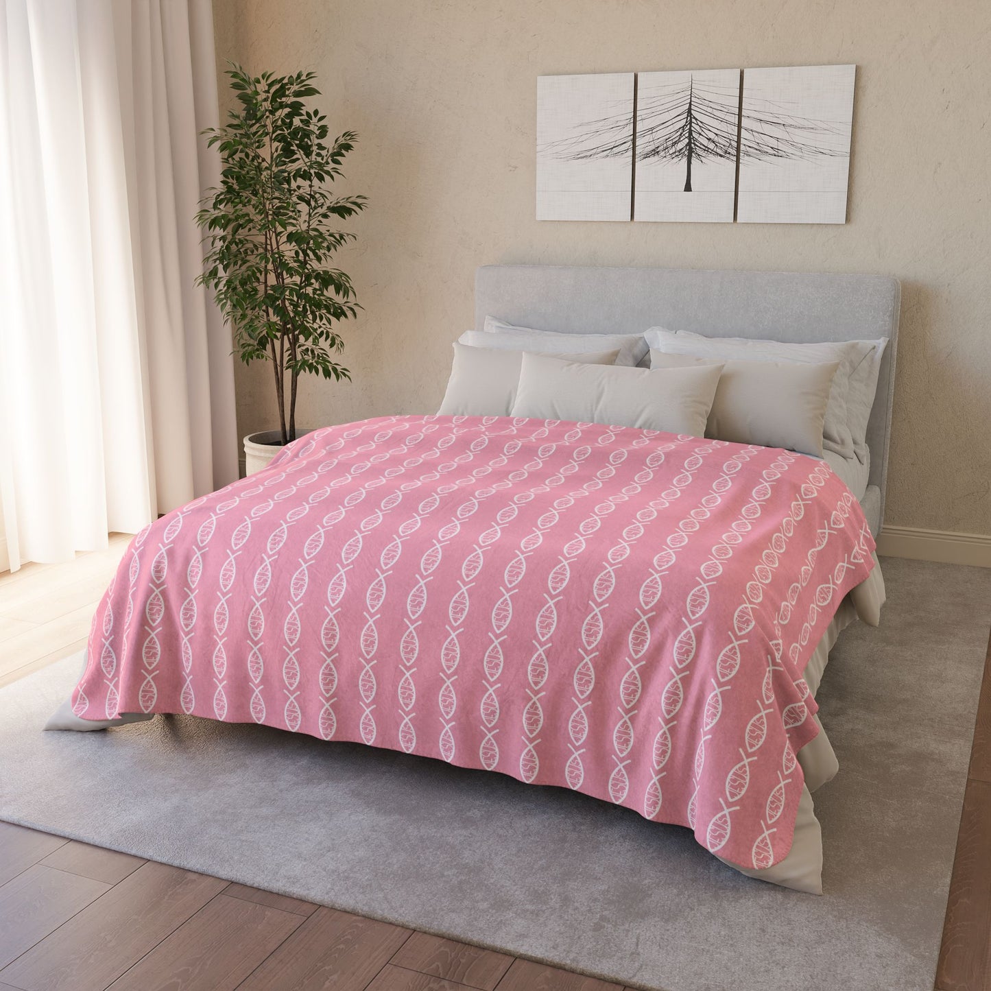 Pink Jesus Fish Cozy Blanket