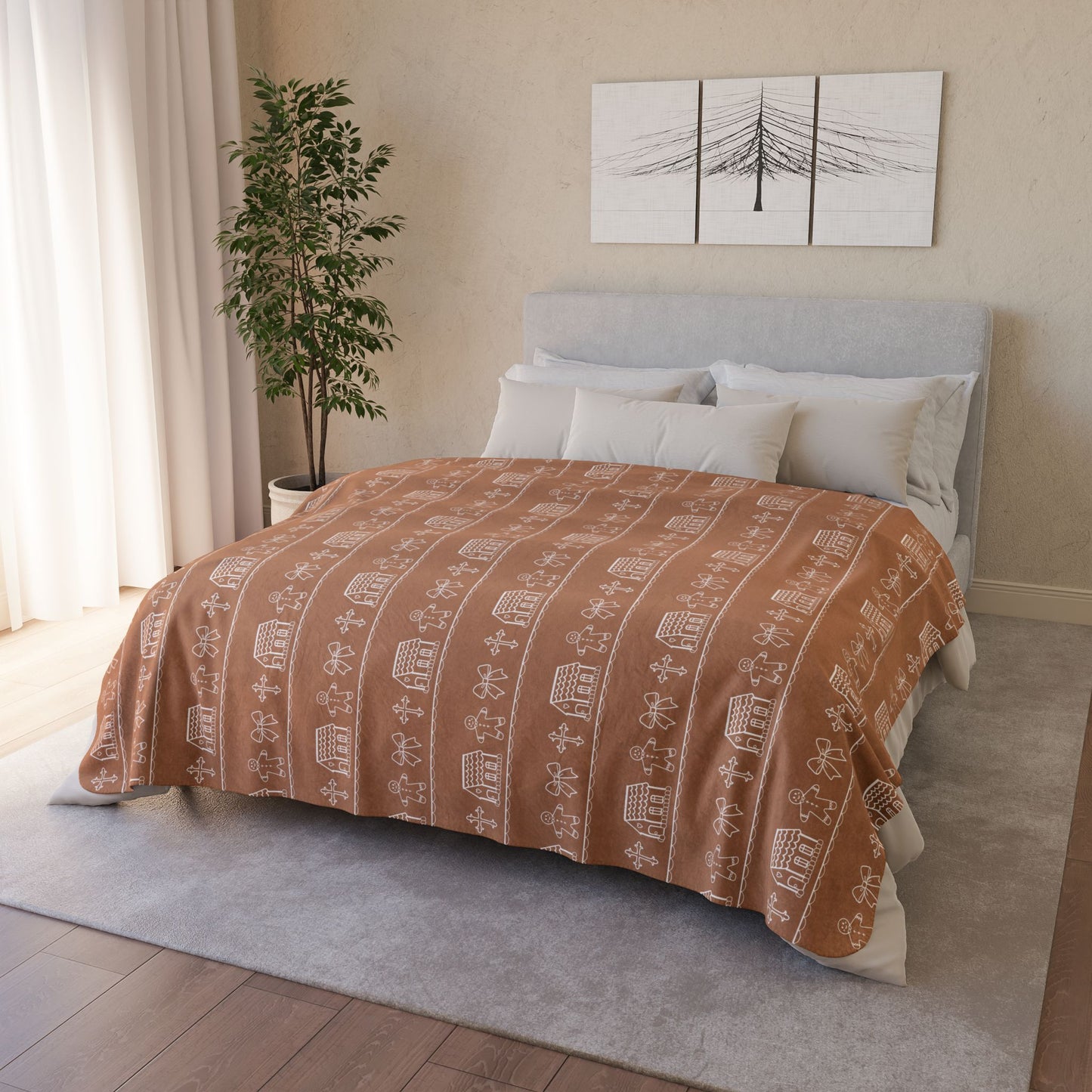 Sherpa Blanket Christmas Gingerbread Christian