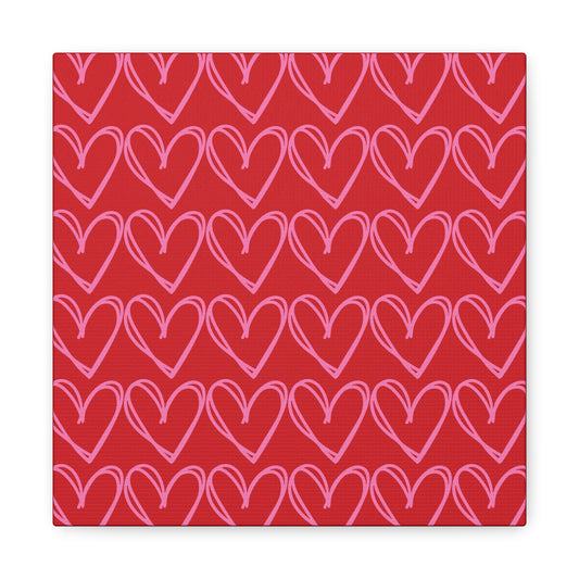 Canvas Wall Art - Red and Pink Hearts