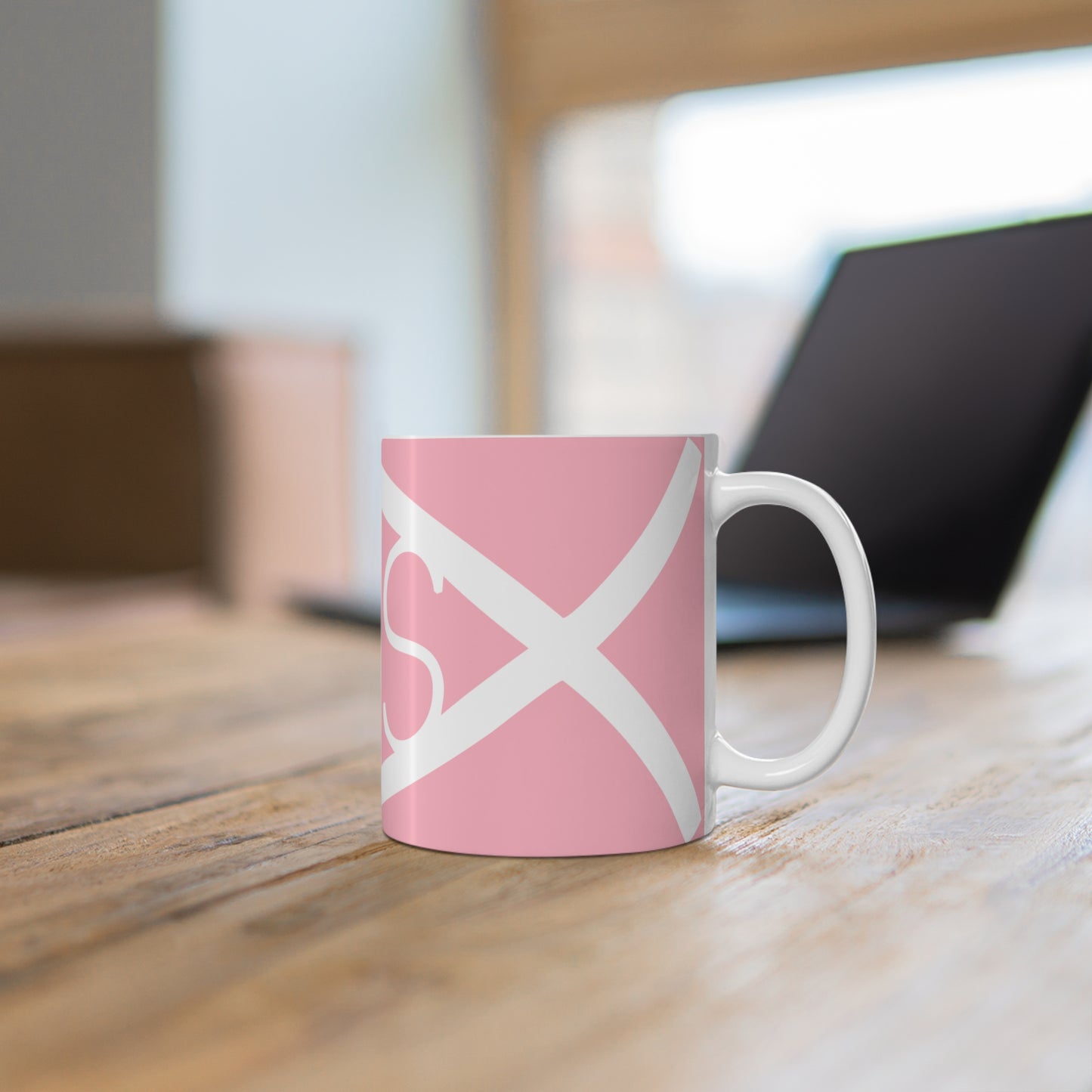 Pink Jesus Fish Mug - 11oz Ceramic Coffee Cup