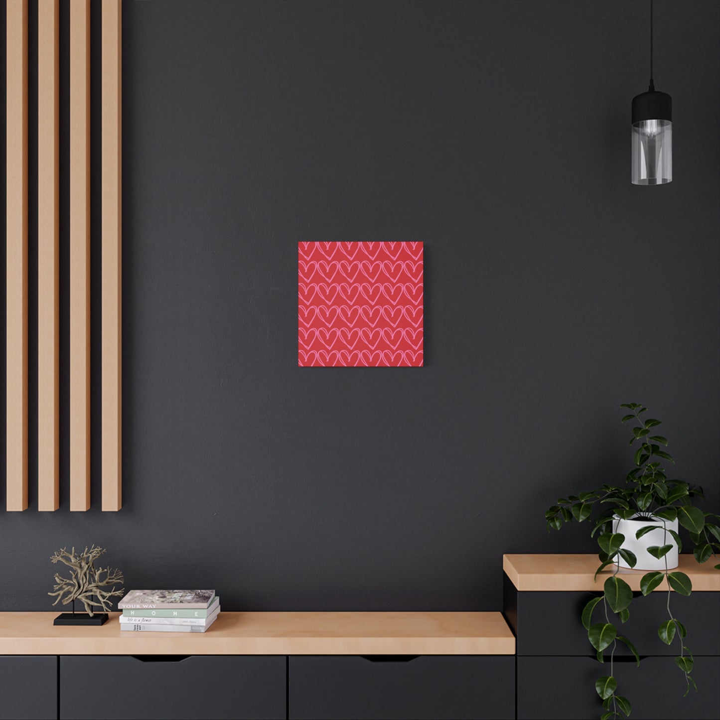 Canvas Wall Art - Red and Pink Hearts