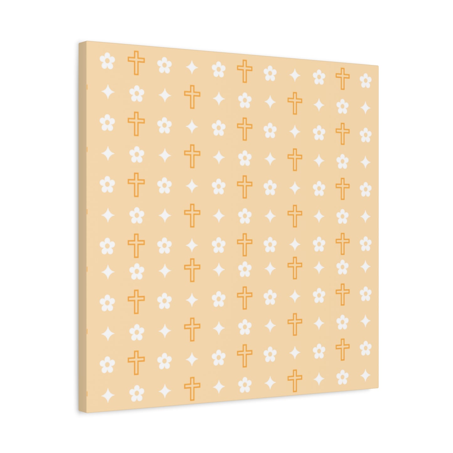 Wall Art Canvas - Creamsicle Daisy Cross Print