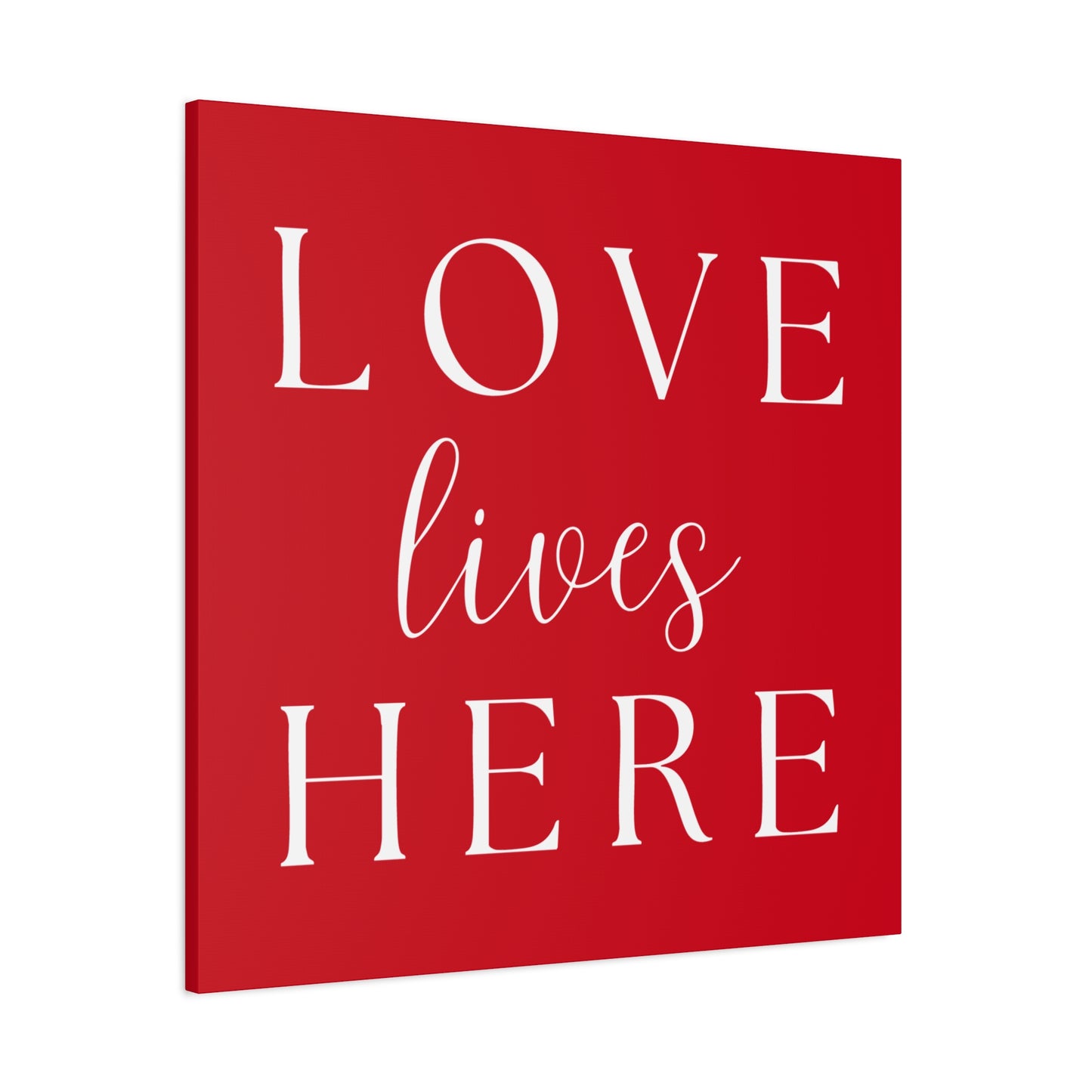 Red and White Wall Art Canvas - Love Lives Here