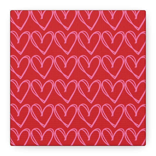 Canvas Wall Art - Red and Pink Hearts