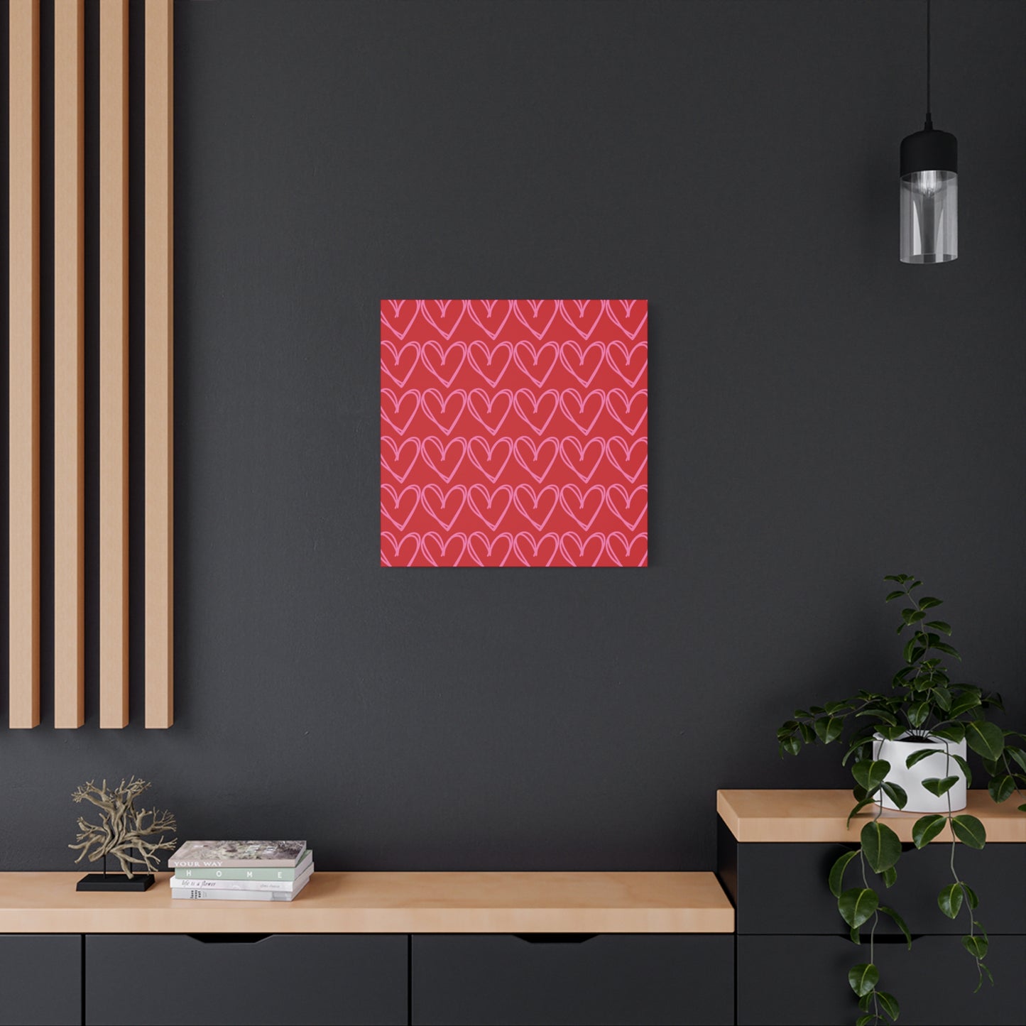 Canvas Wall Art - Red and Pink Hearts