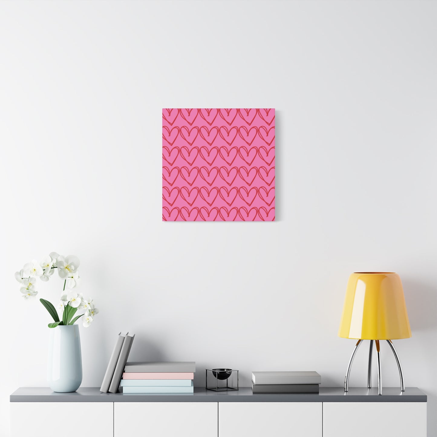 Canvas Wall Art - Pink and Red Hearts