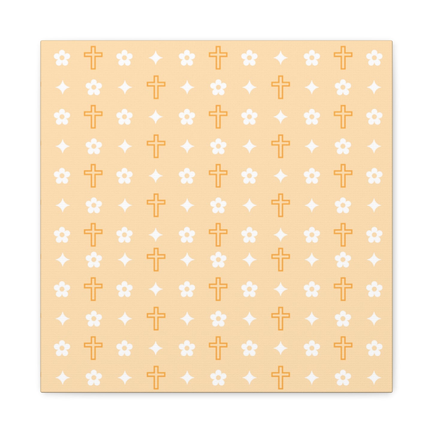 Wall Art Canvas - Creamsicle Daisy Cross Print