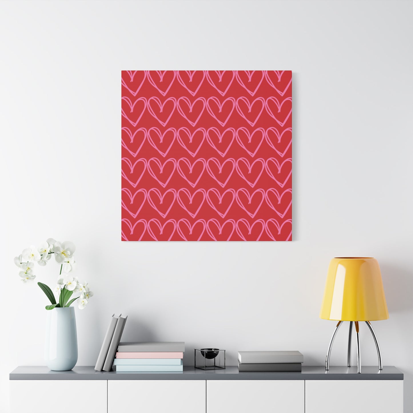 Canvas Wall Art - Red and Pink Hearts