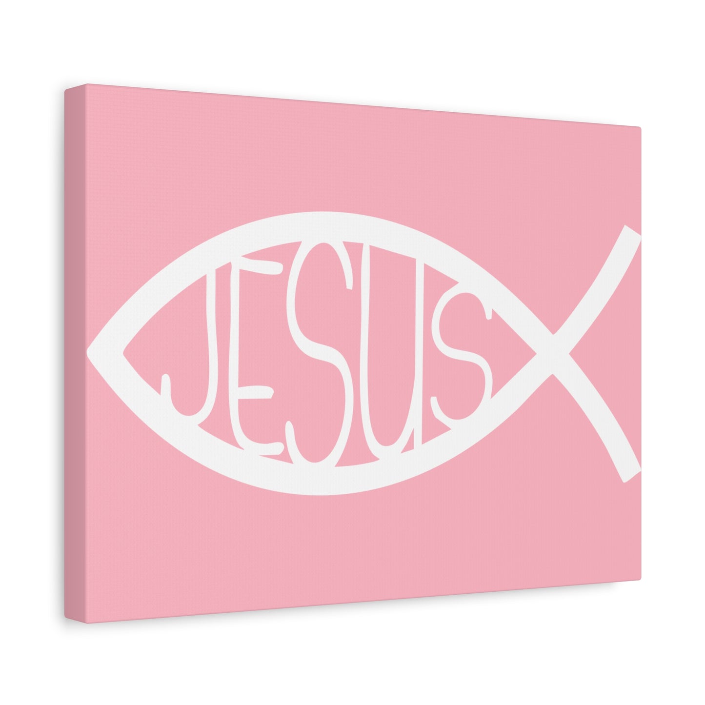 Pink Jesus Fish - Wall Art Canvas