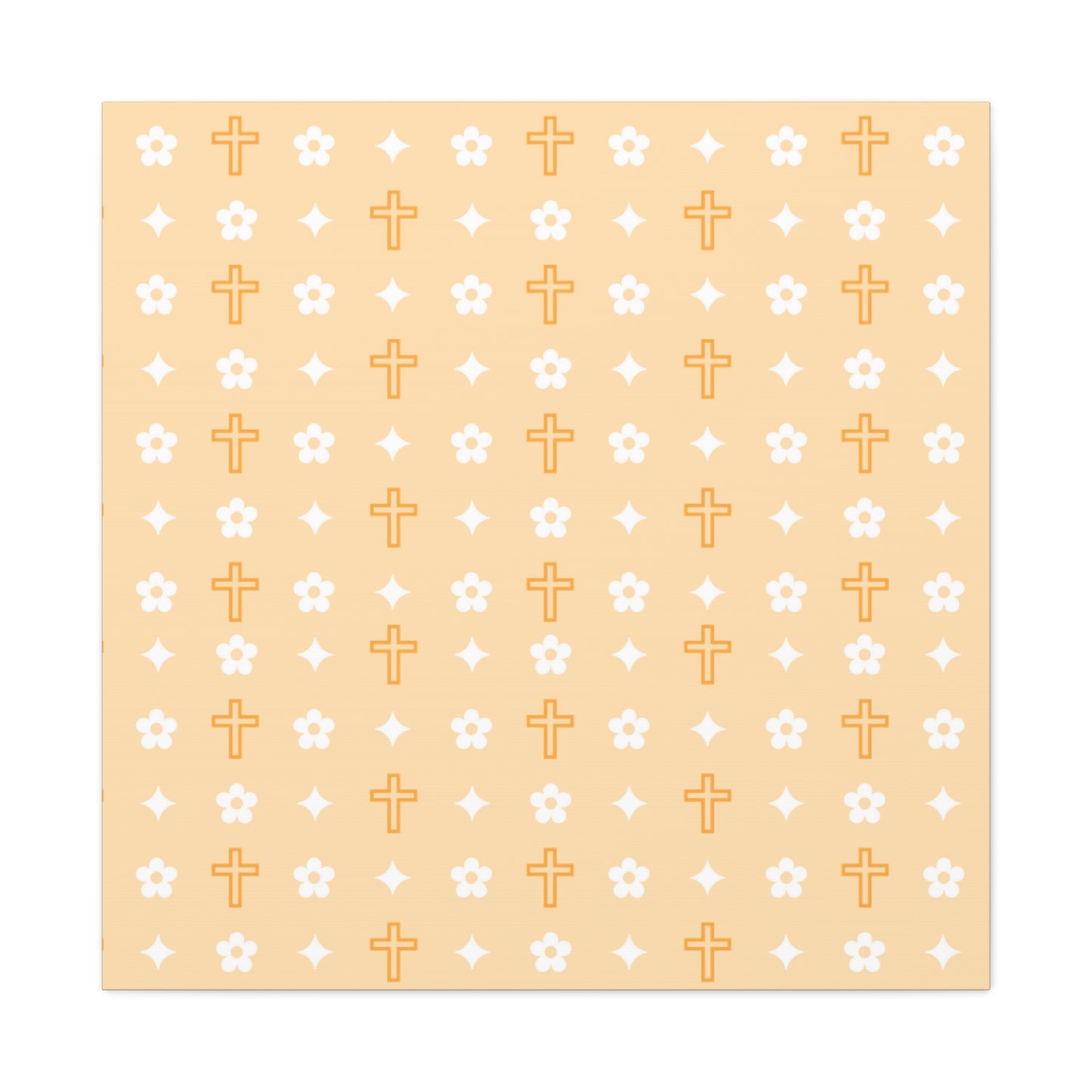 Wall Art Canvas - Creamsicle Daisy Cross Print