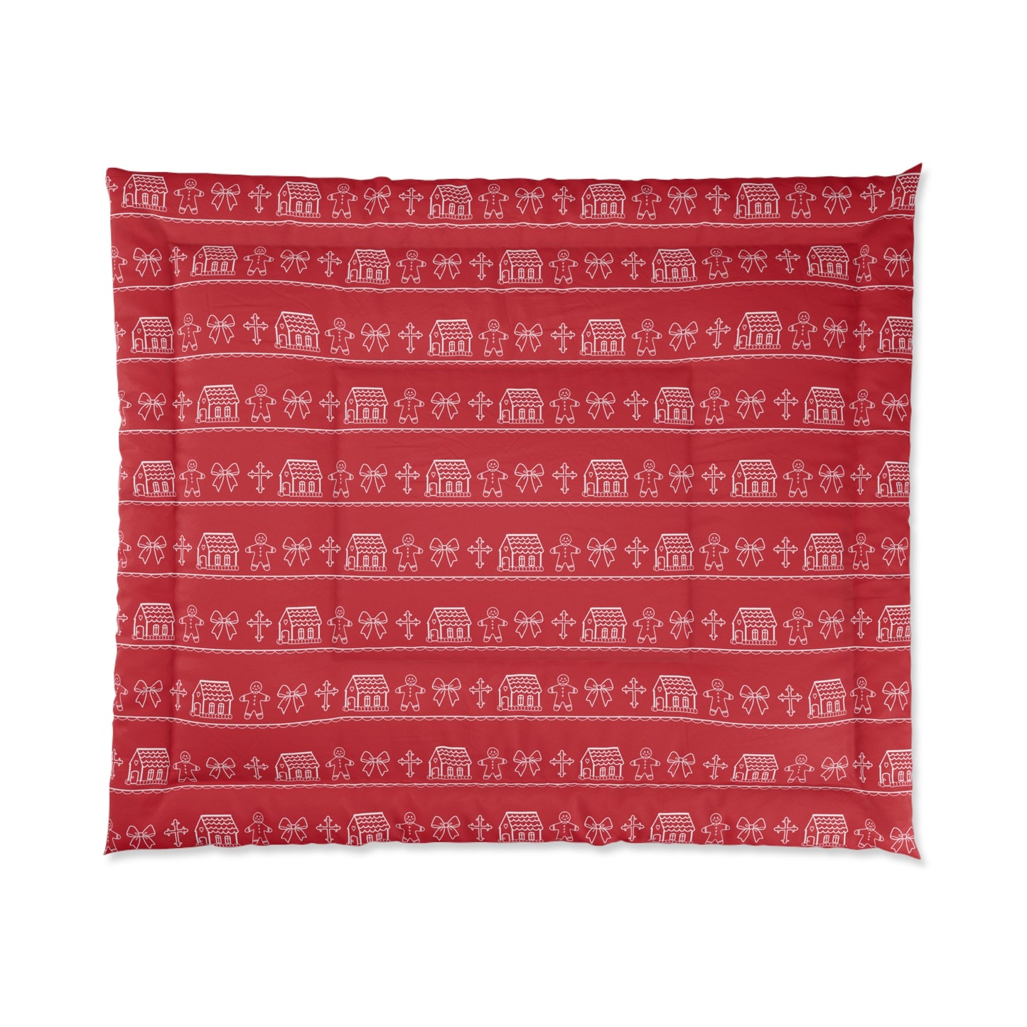 Dark Red Christmas Gingerbread Comforter