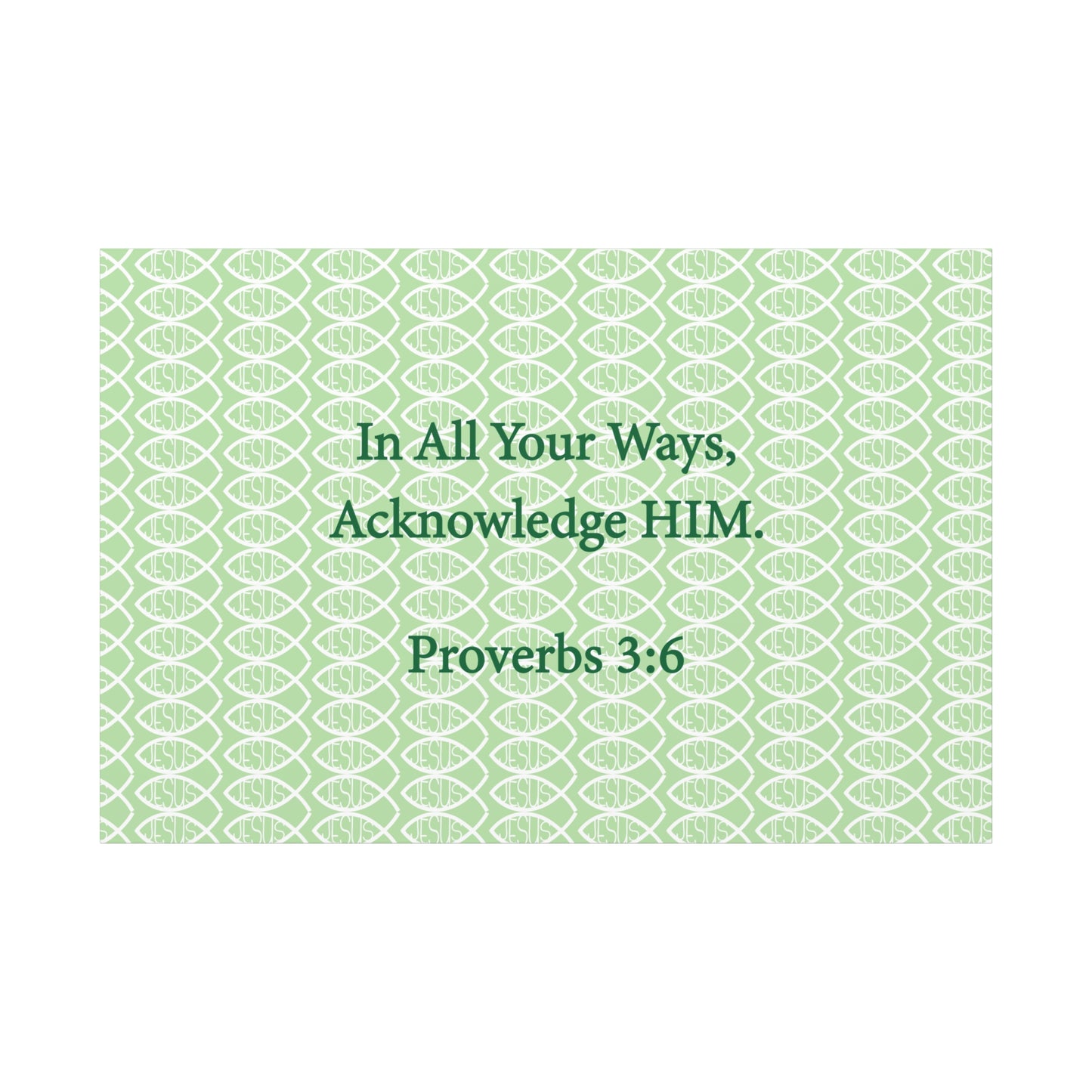Jesus Fish "Acknowledge Him" - Wall Art Canvas