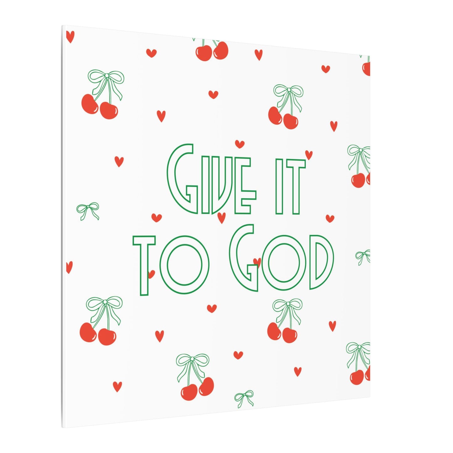 Canvas Artwork - Bows + Cherries "Give it to God"