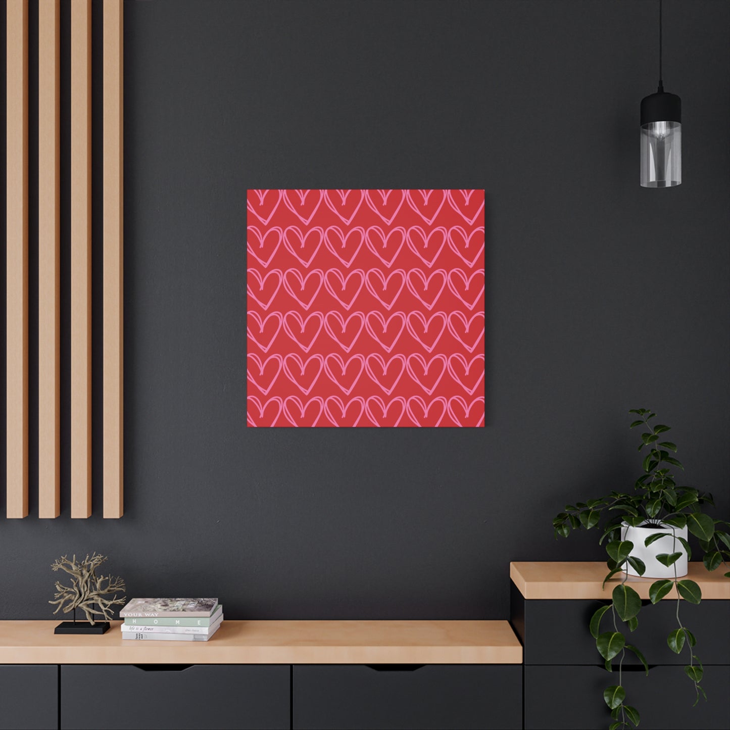 Canvas Wall Art - Red and Pink Hearts