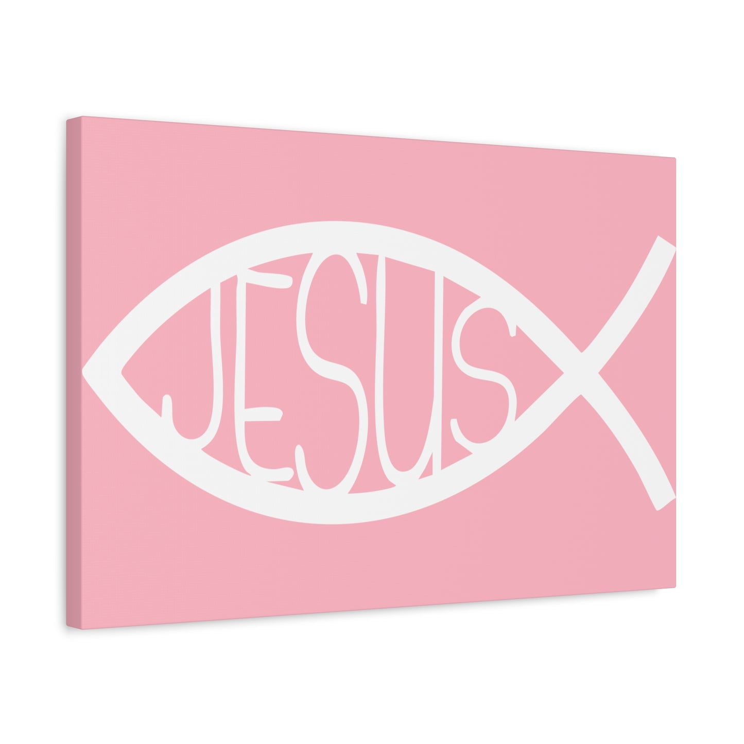 Pink Jesus Fish - Wall Art Canvas