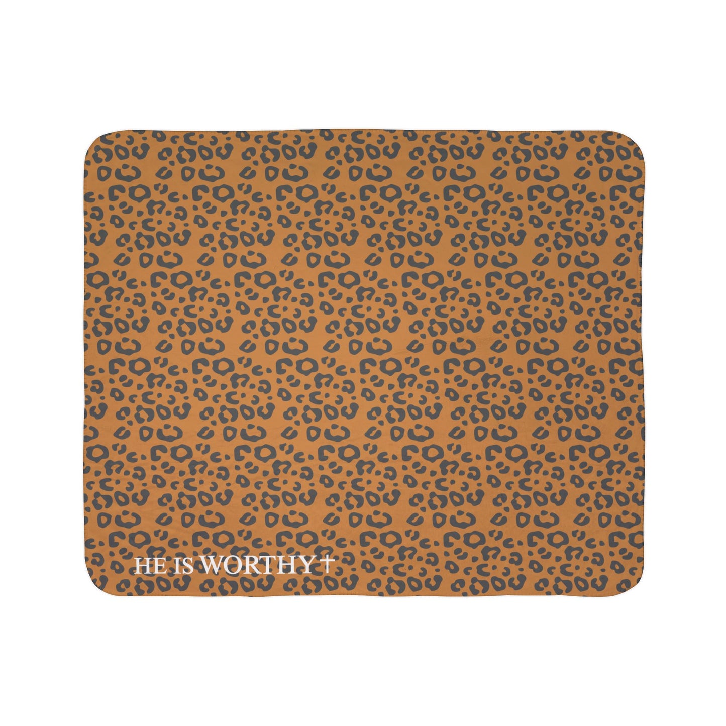 Worthy Leopard - Cozy Print Fleece Sherpa Throw Blanket
