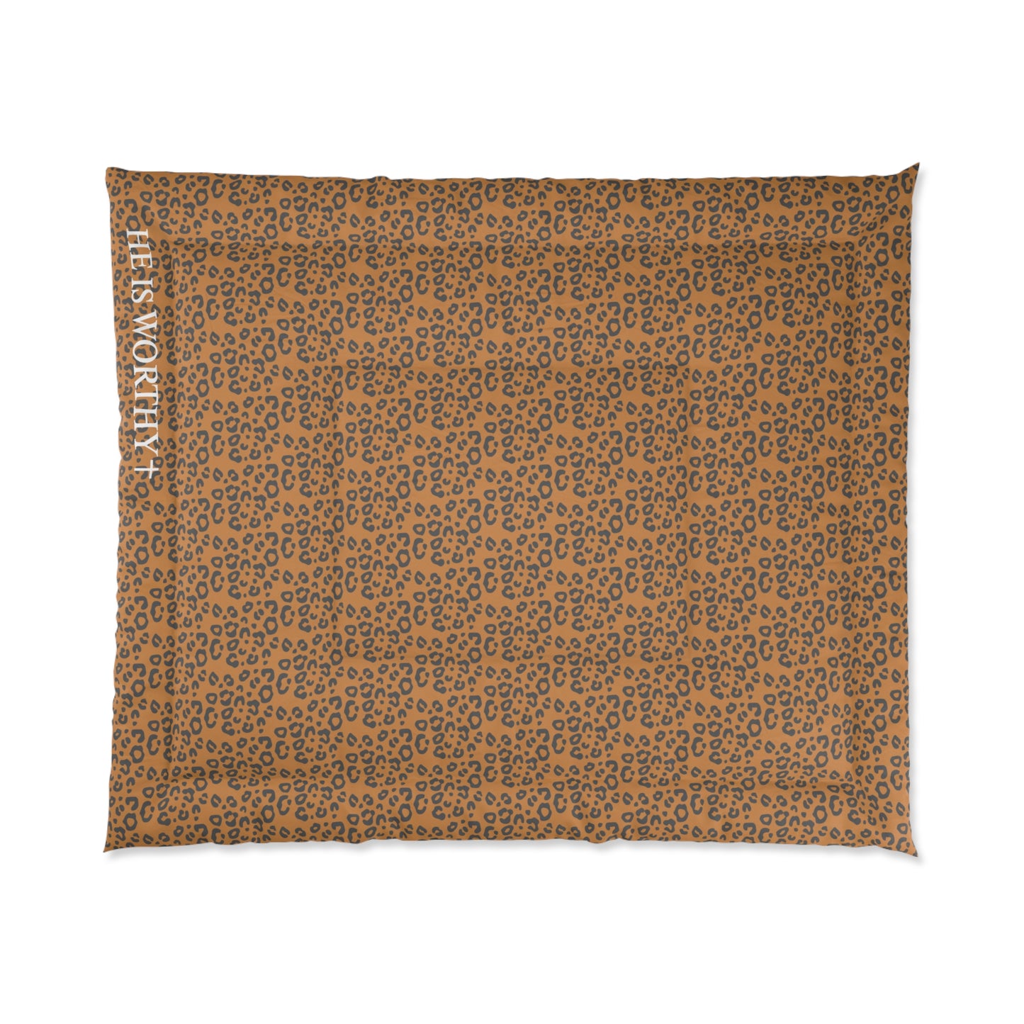Warm and Cozy Leopard Print Comforter – He is Worthy Design, Bedroom Decor, Gift for Her, Home Essentials, Spiritual Comfort