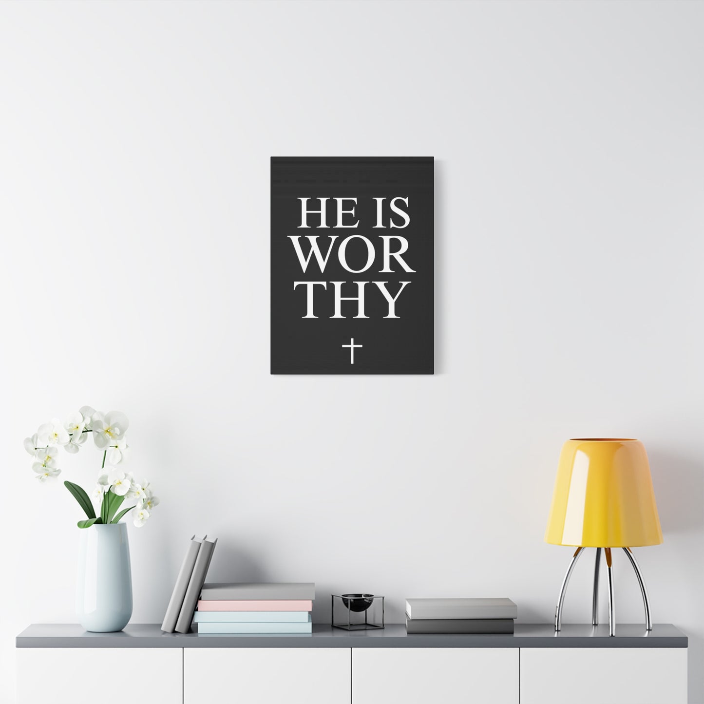 He Is Worthy - Inspirational Wall Art Canvas (Multiple Sizes)