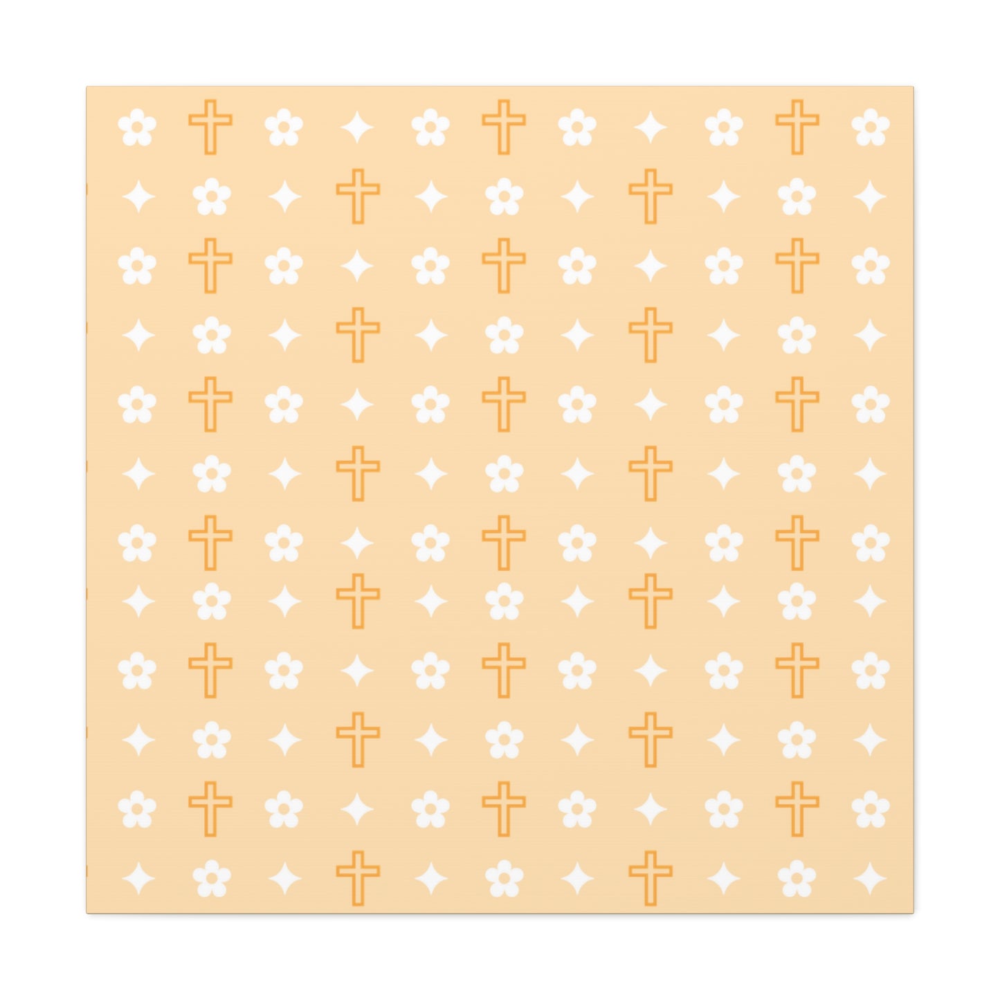 Wall Art Canvas - Creamsicle Daisy Cross Print