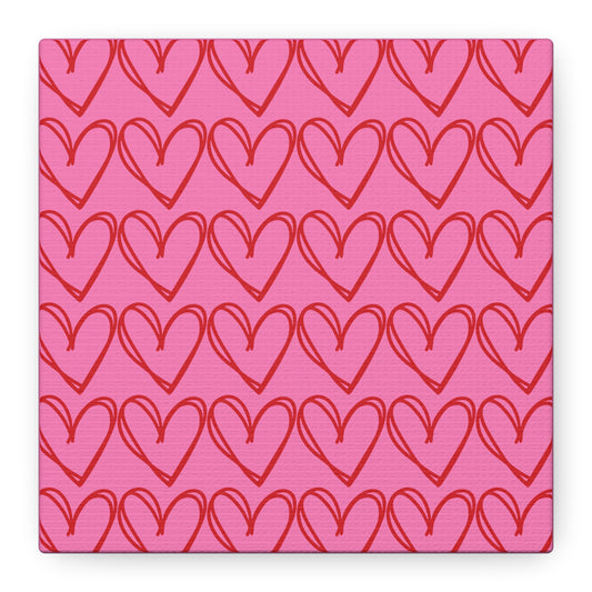 Canvas Wall Art - Pink and Red Hearts