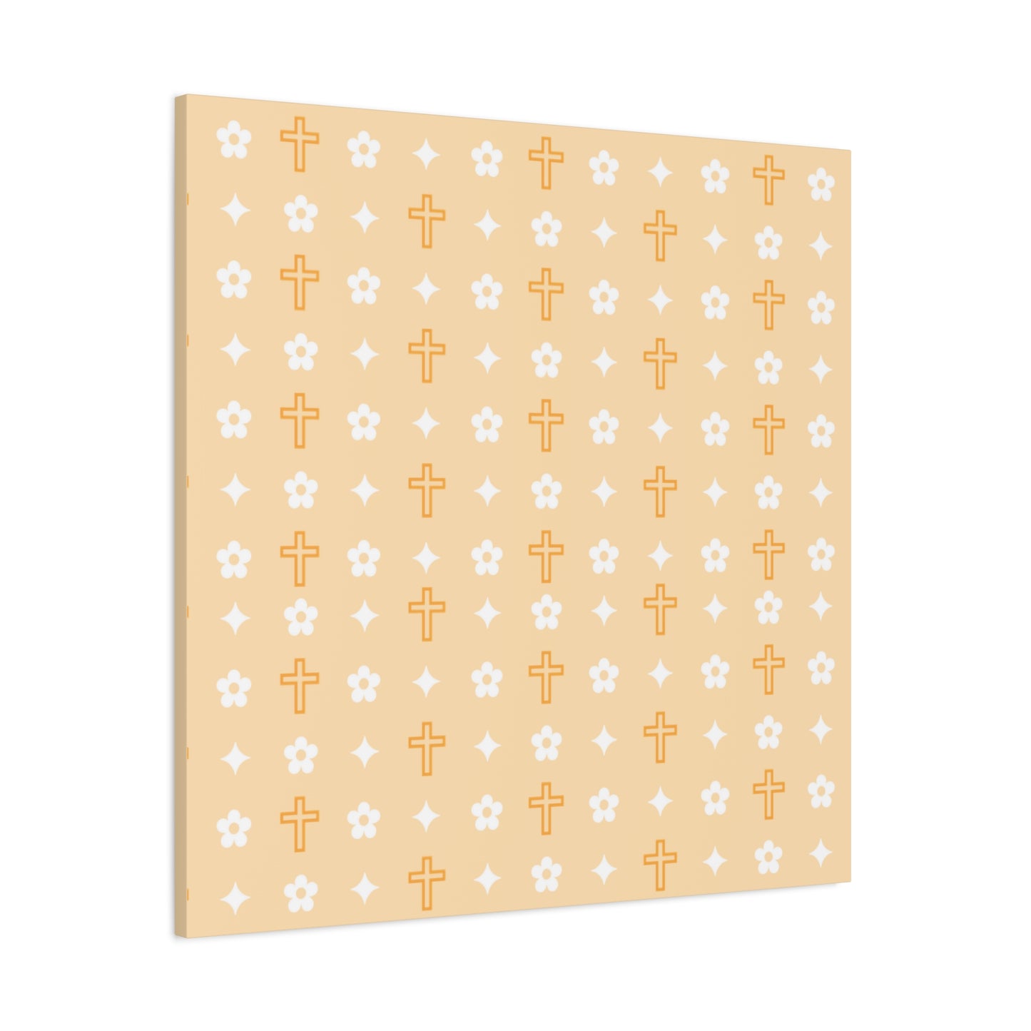 Wall Art Canvas - Creamsicle Daisy Cross Print