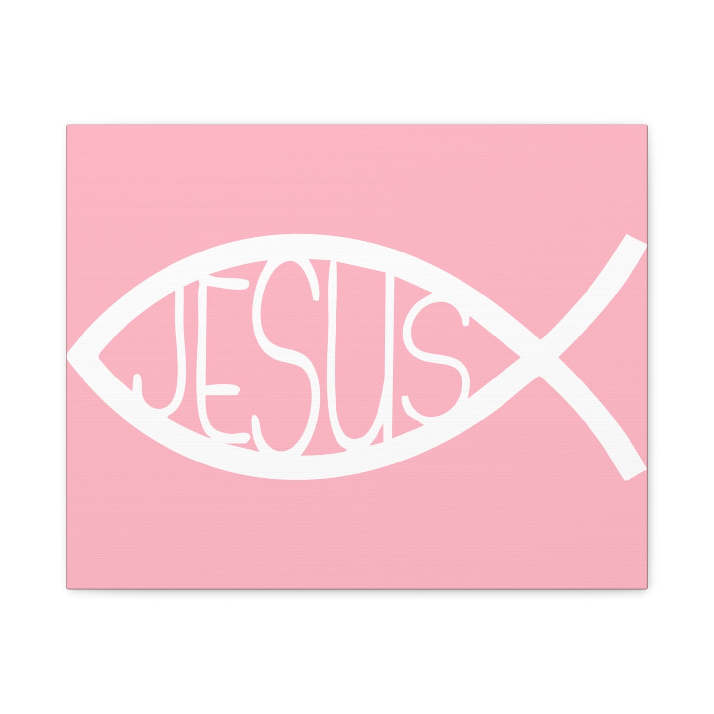 Pink Jesus Fish - Wall Art Canvas