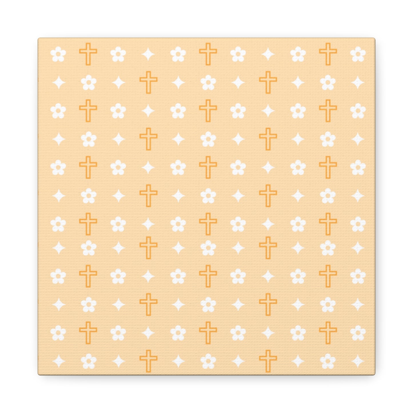 Wall Art Canvas - Creamsicle Daisy Cross Print