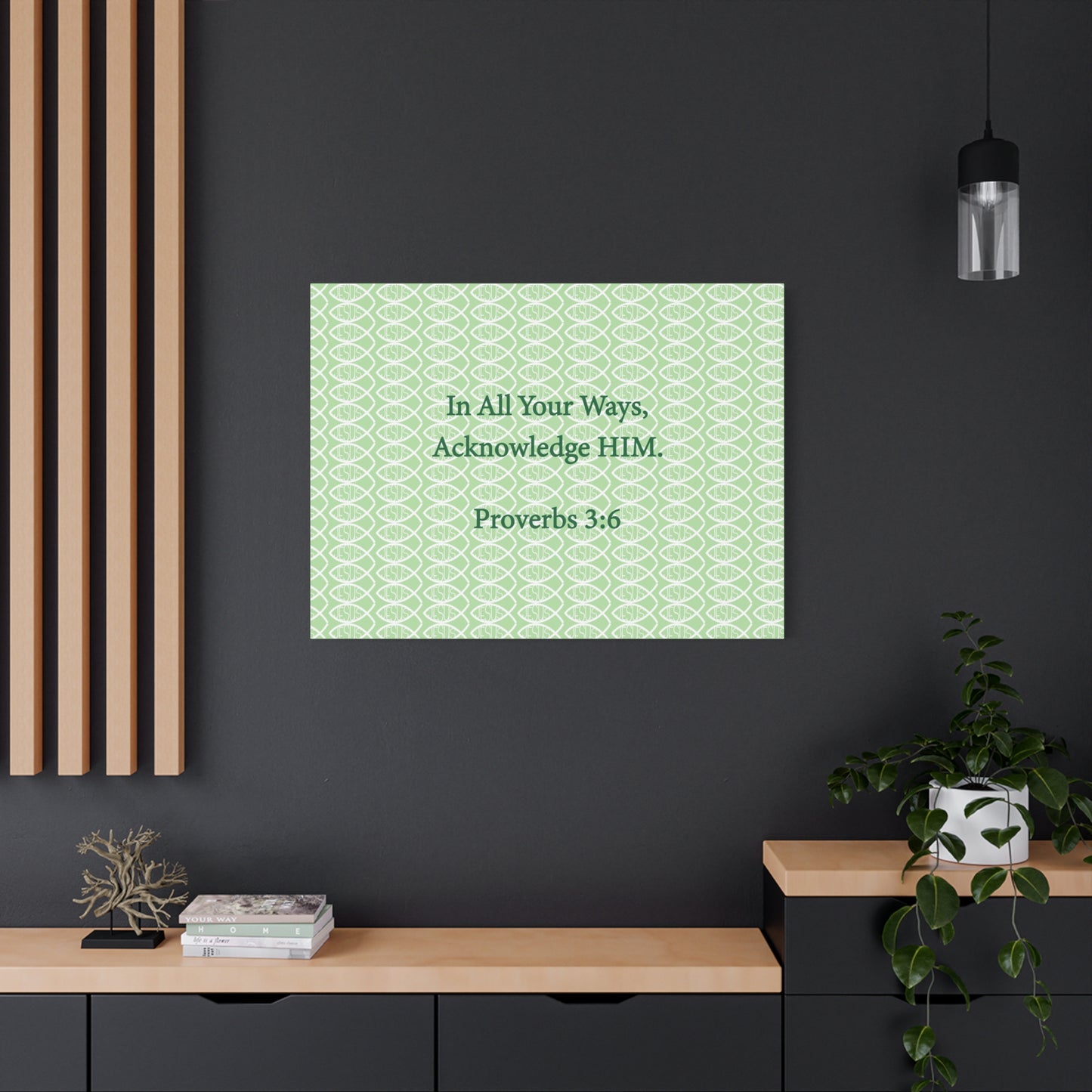 Jesus Fish "Acknowledge Him" - Wall Art Canvas