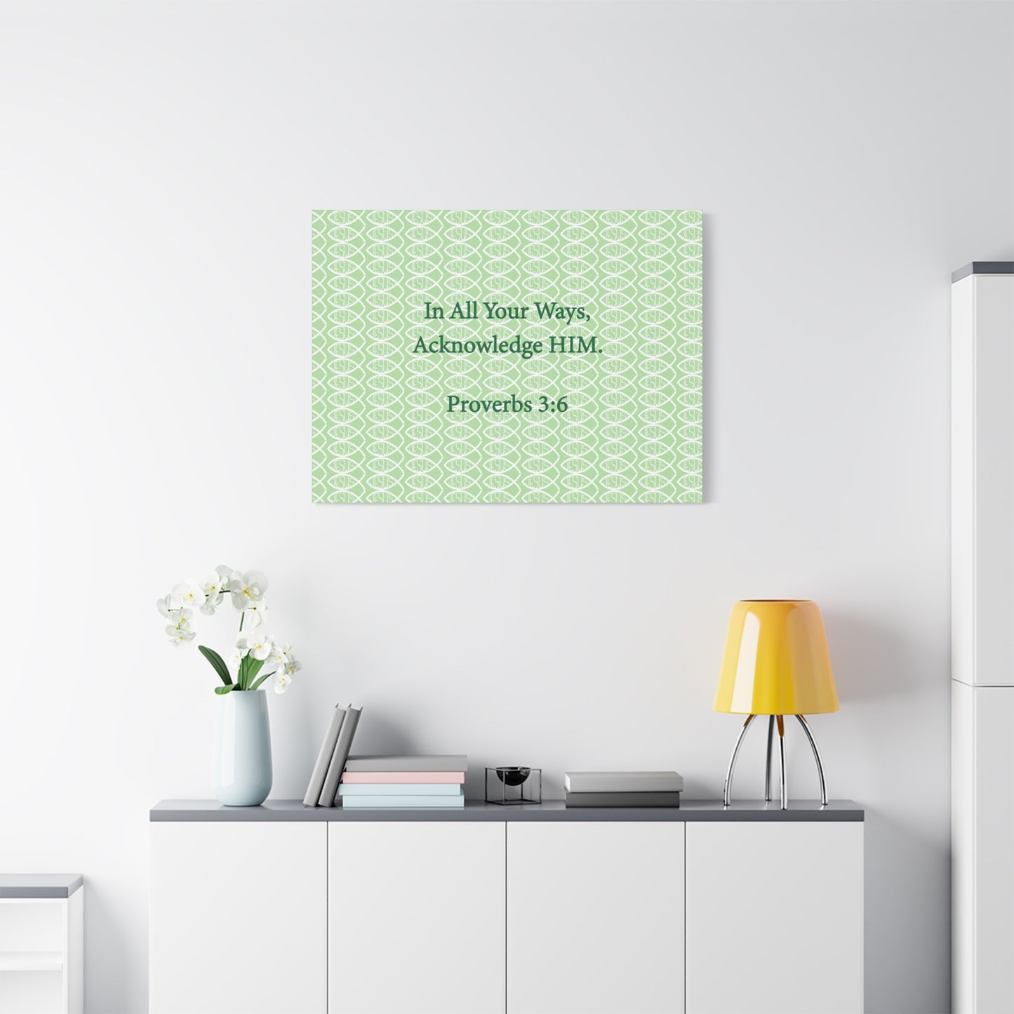 Jesus Fish "Acknowledge Him" - Wall Art Canvas