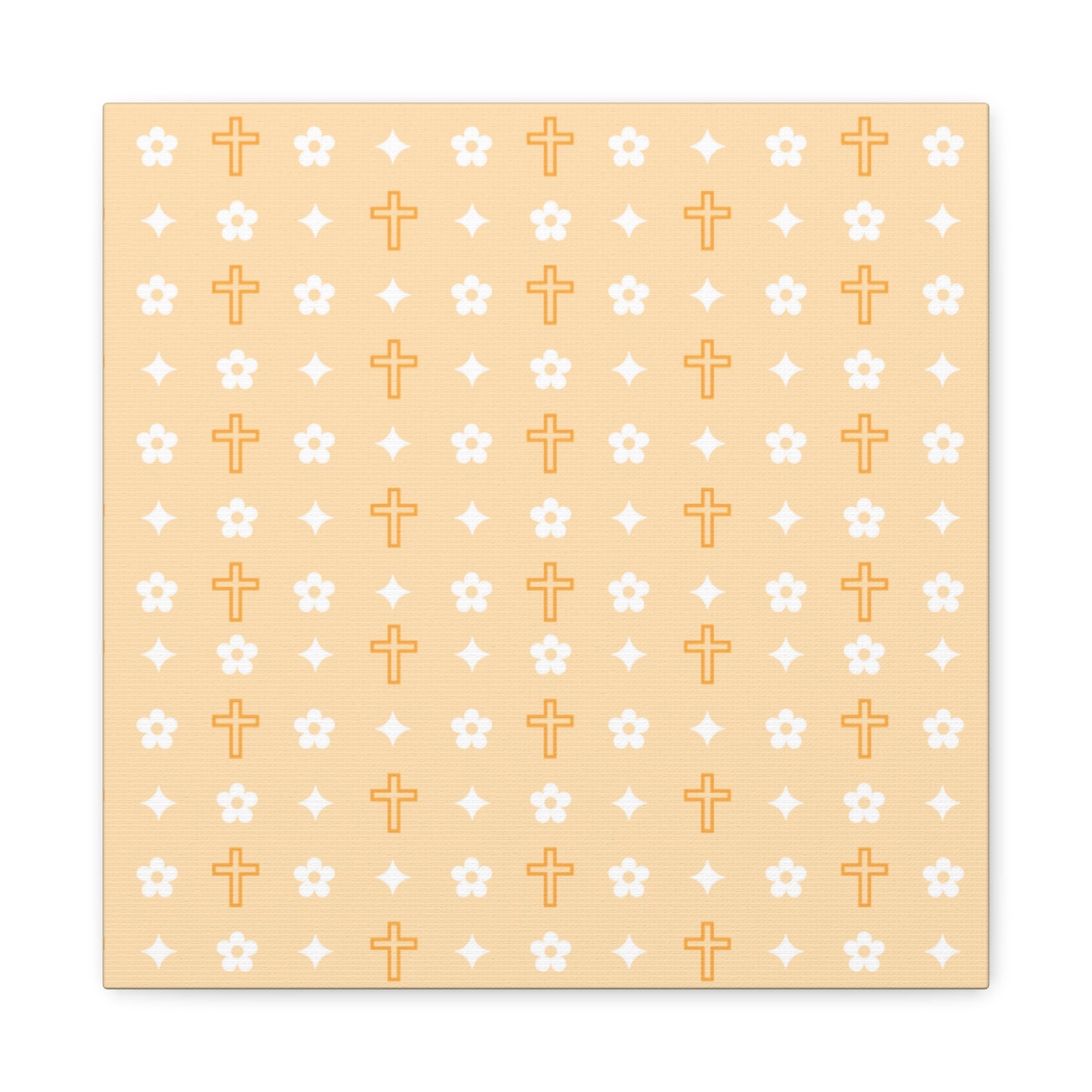 Wall Art Canvas - Creamsicle Daisy Cross Print
