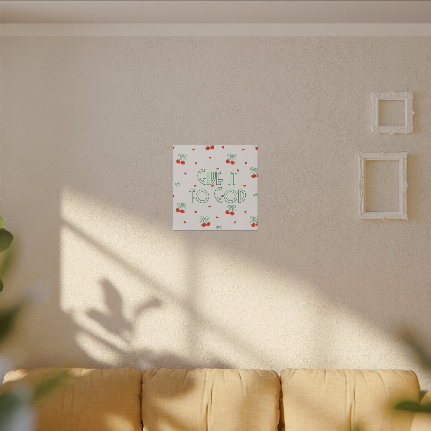 Canvas Artwork - Bows + Cherries "Give it to God"