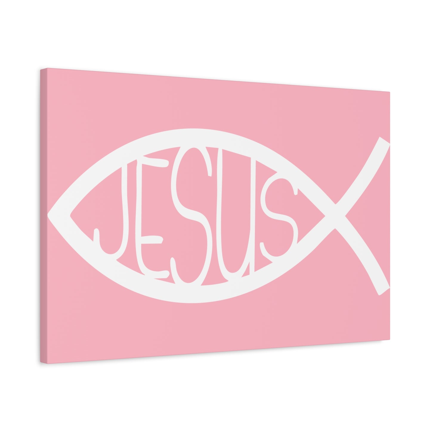 Pink Jesus Fish - Wall Art Canvas