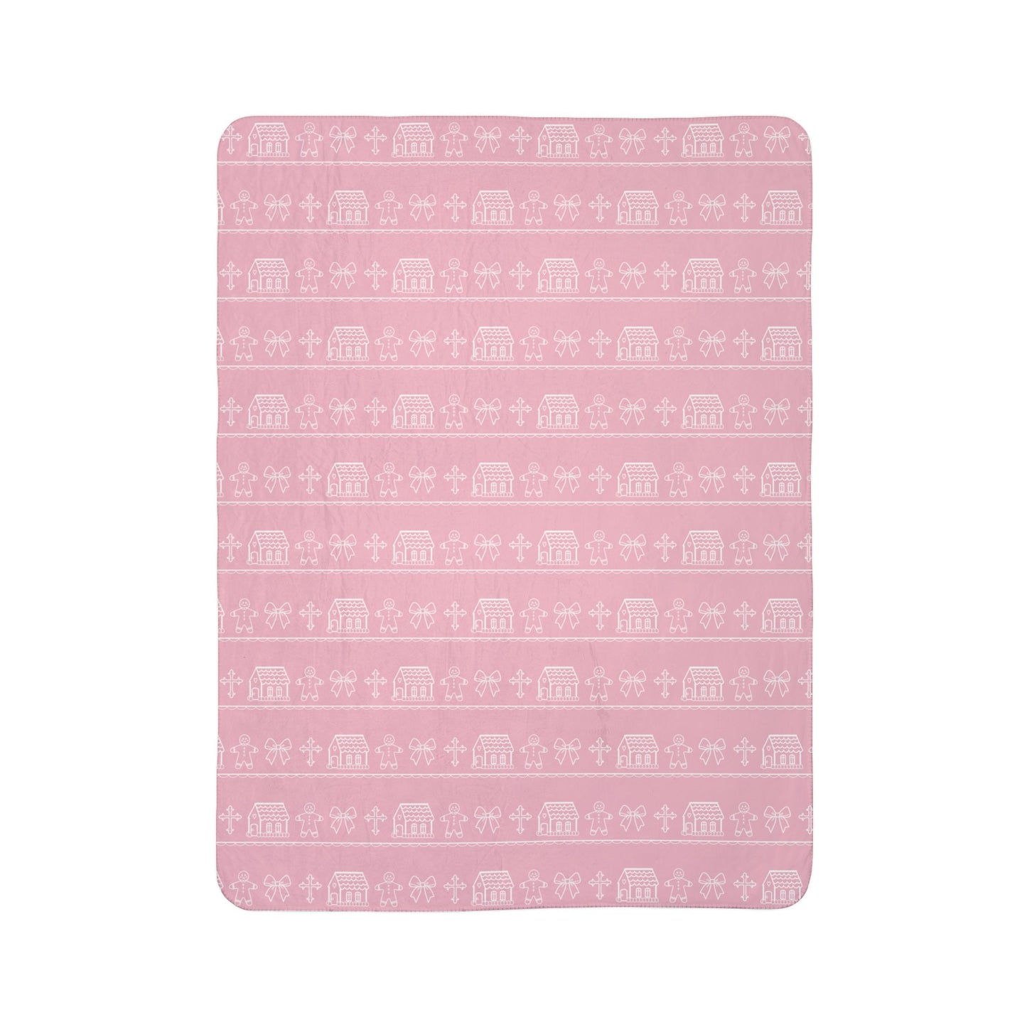 Pink Sherpa Blanket Christmas Gingerbread Christian