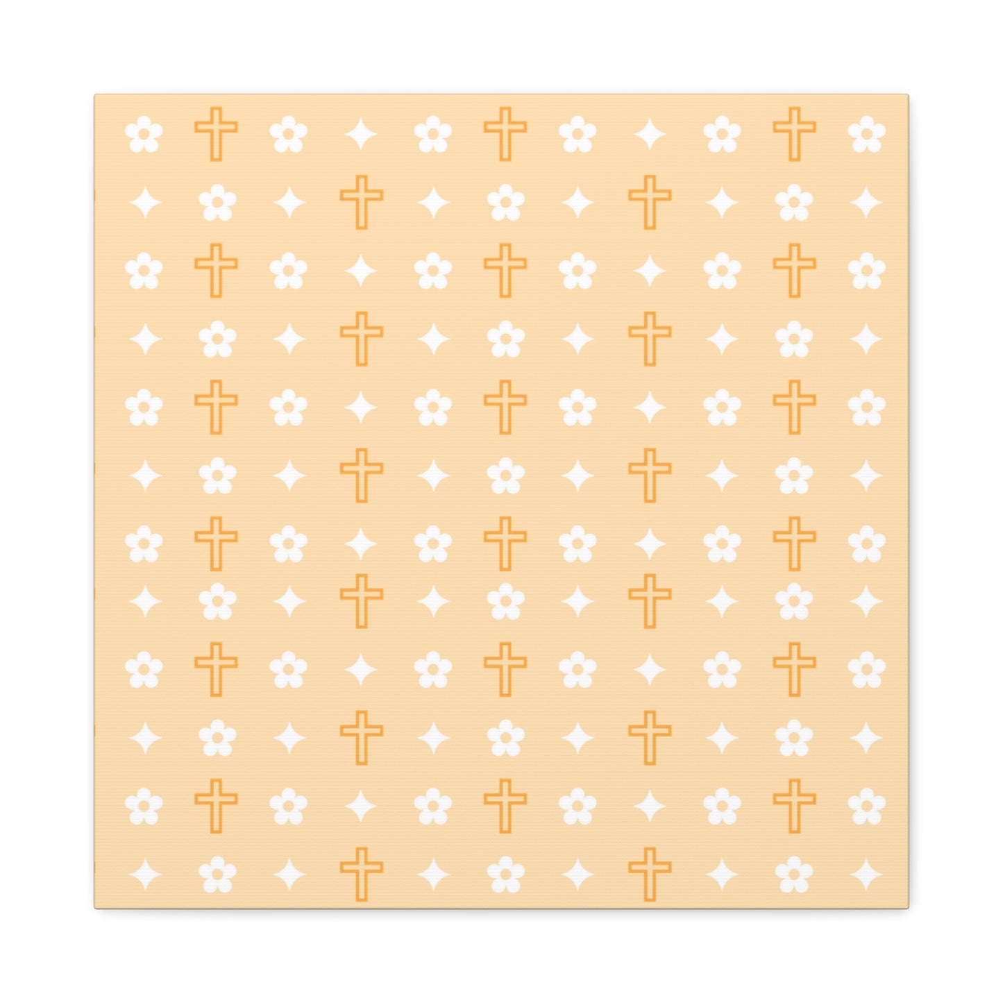 Wall Art Canvas - Creamsicle Daisy Cross Print