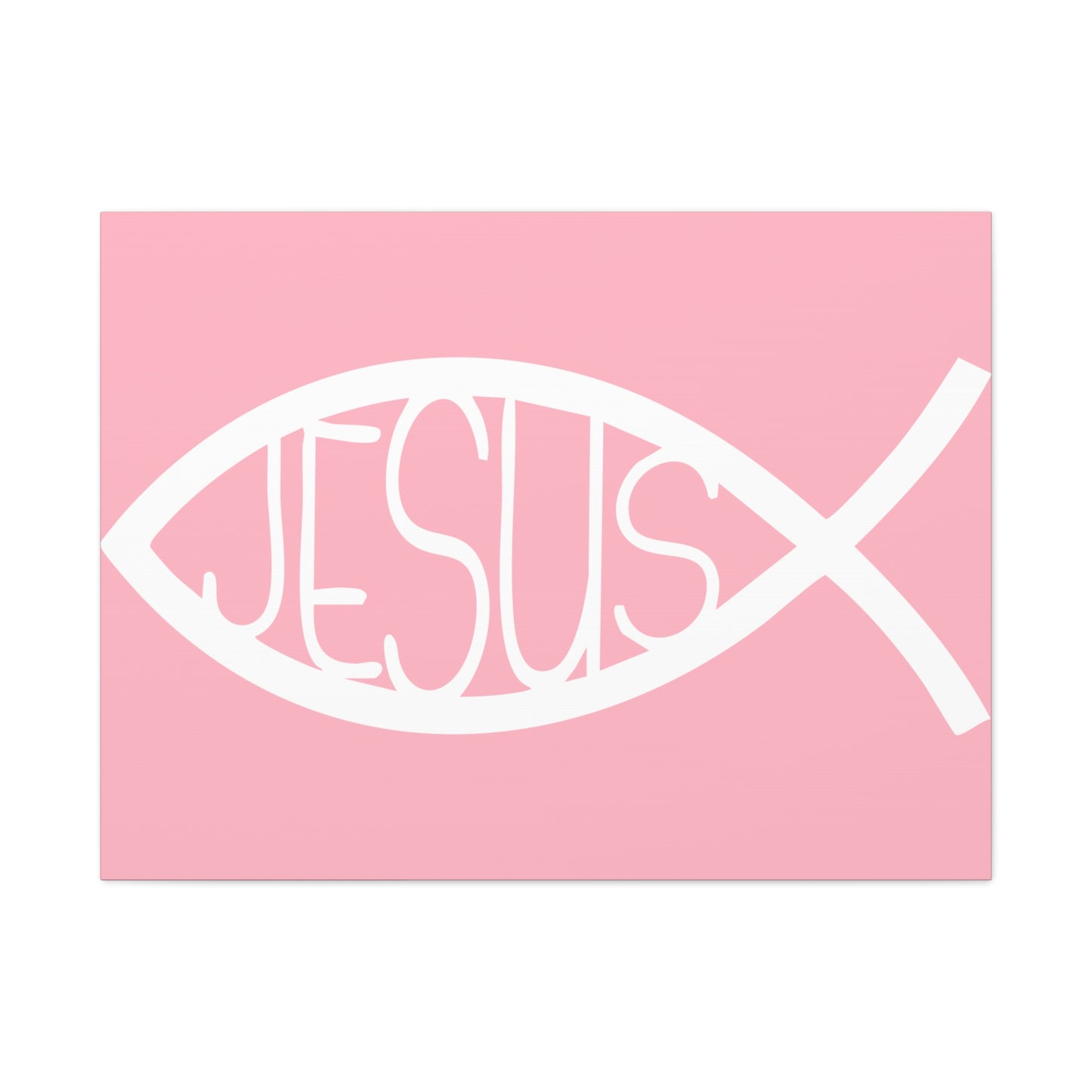 Pink Jesus Fish - Wall Art Canvas