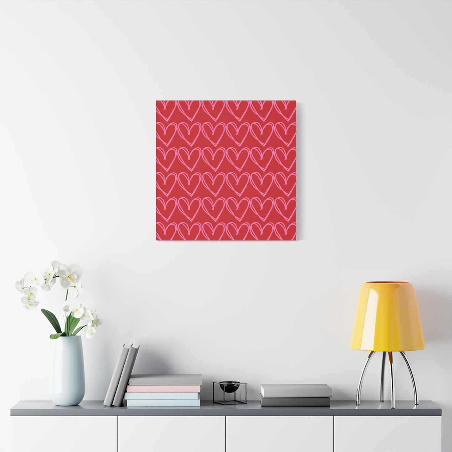 Canvas Wall Art - Red and Pink Hearts