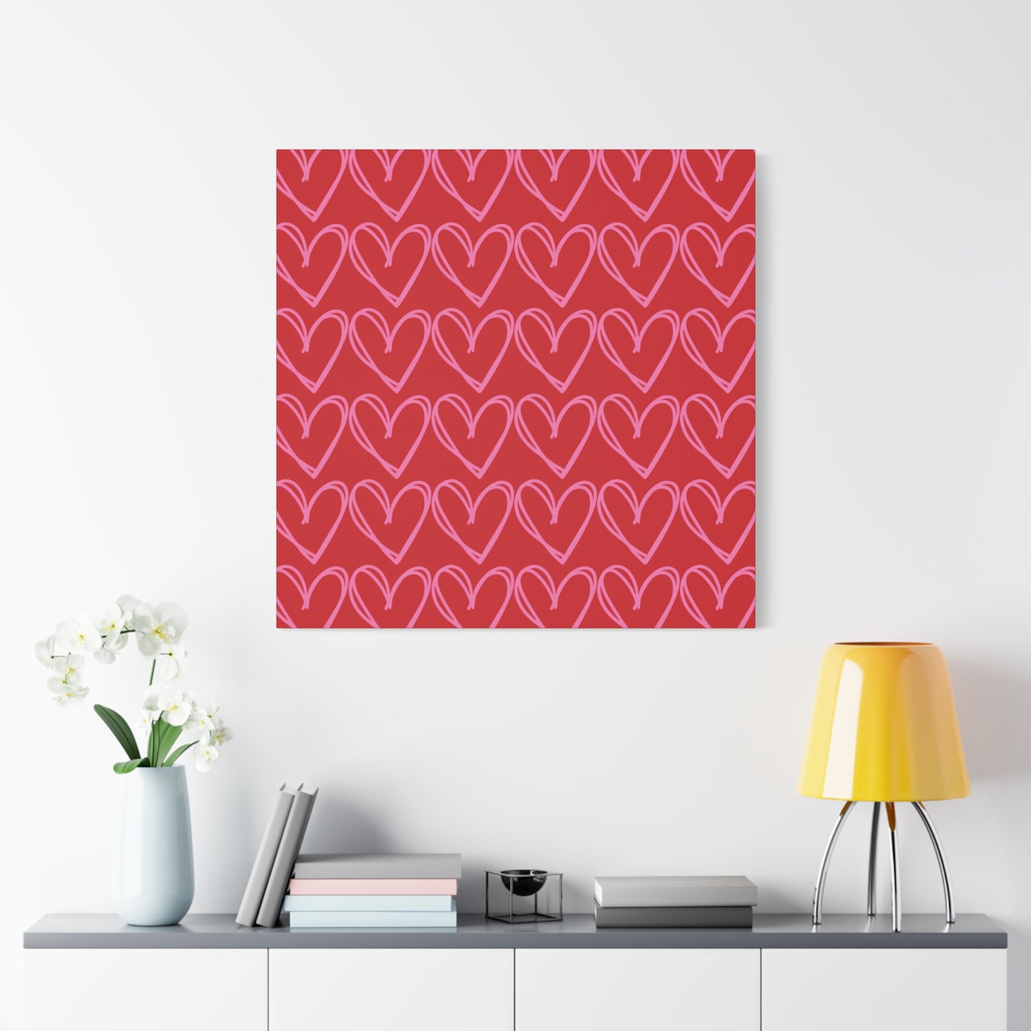 Canvas Wall Art - Red and Pink Hearts