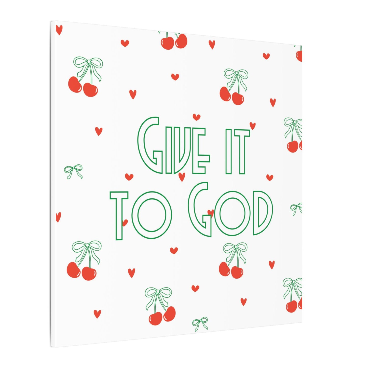 Canvas Artwork - Bows + Cherries "Give it to God"