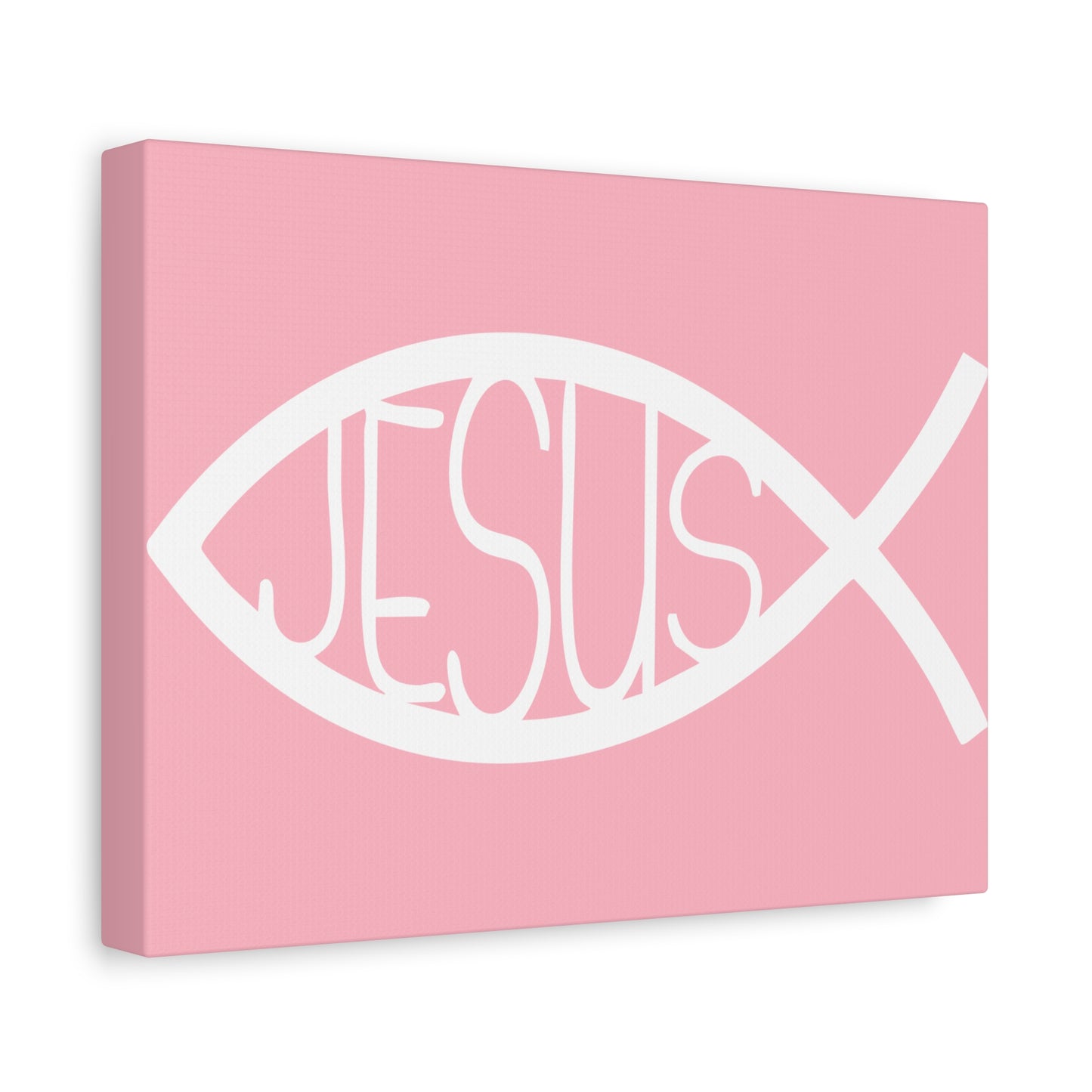 Pink Jesus Fish - Wall Art Canvas