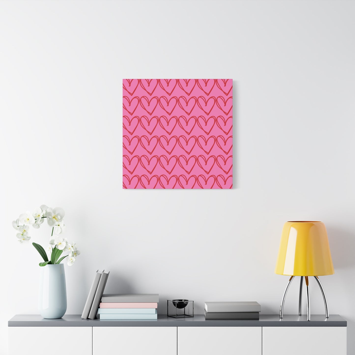 Canvas Wall Art - Pink and Red Hearts