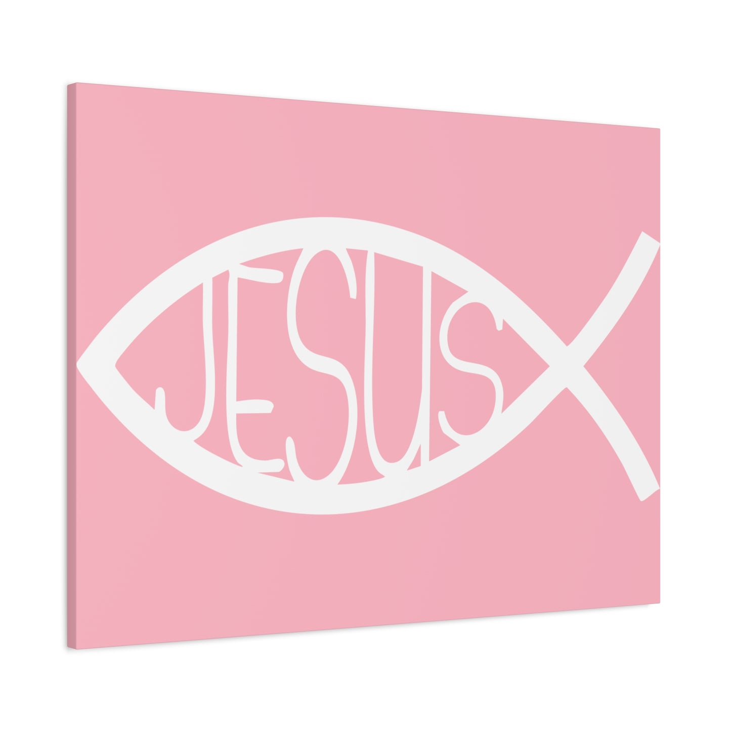 Pink Jesus Fish - Wall Art Canvas