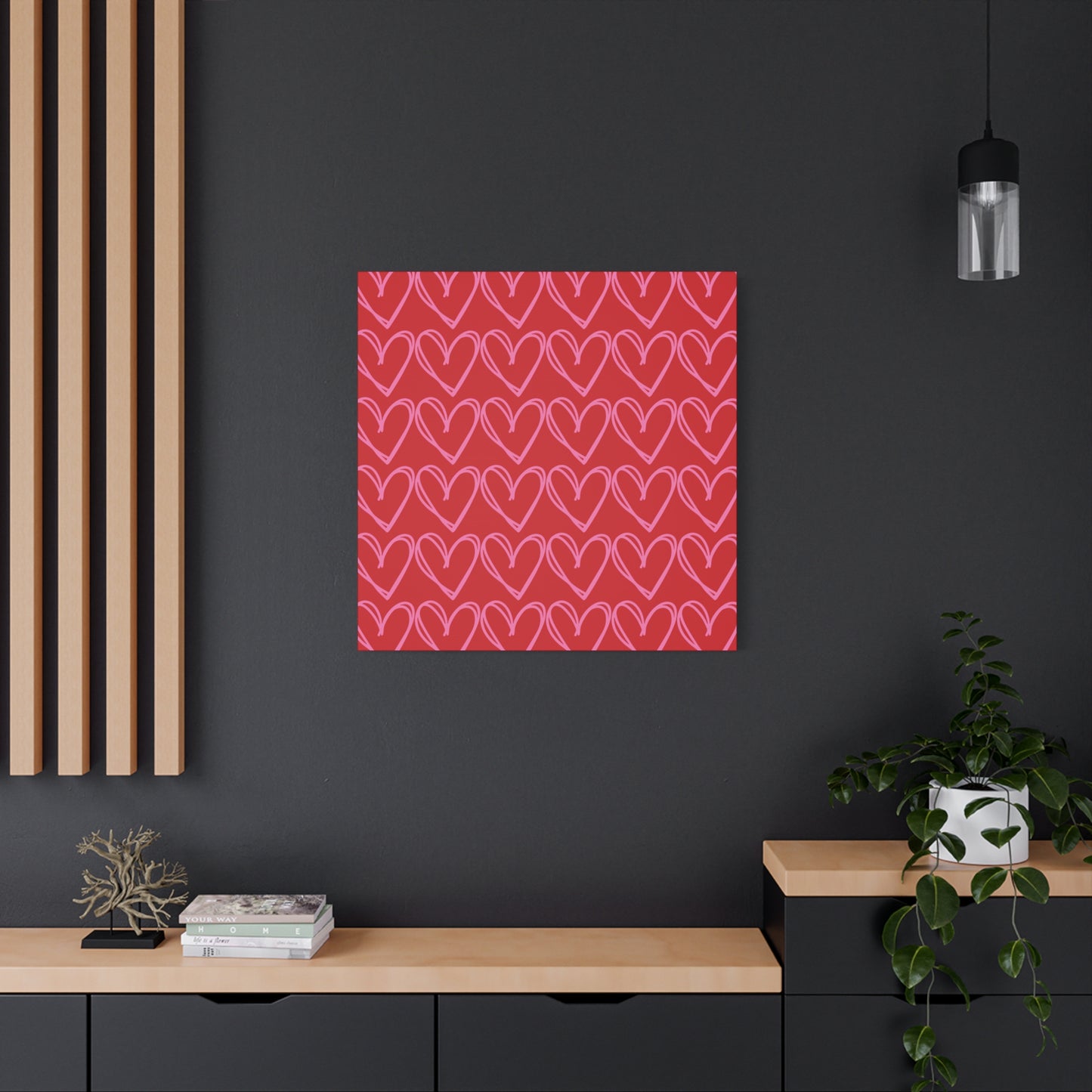 Canvas Wall Art - Red and Pink Hearts