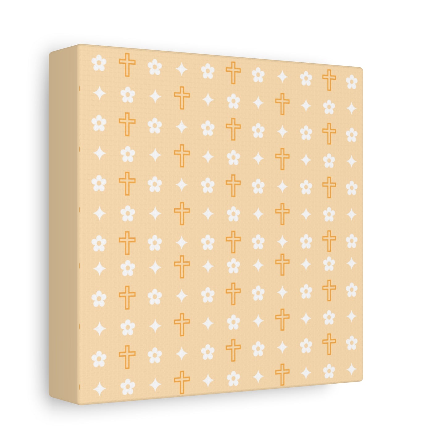 Wall Art Canvas - Creamsicle Daisy Cross Print