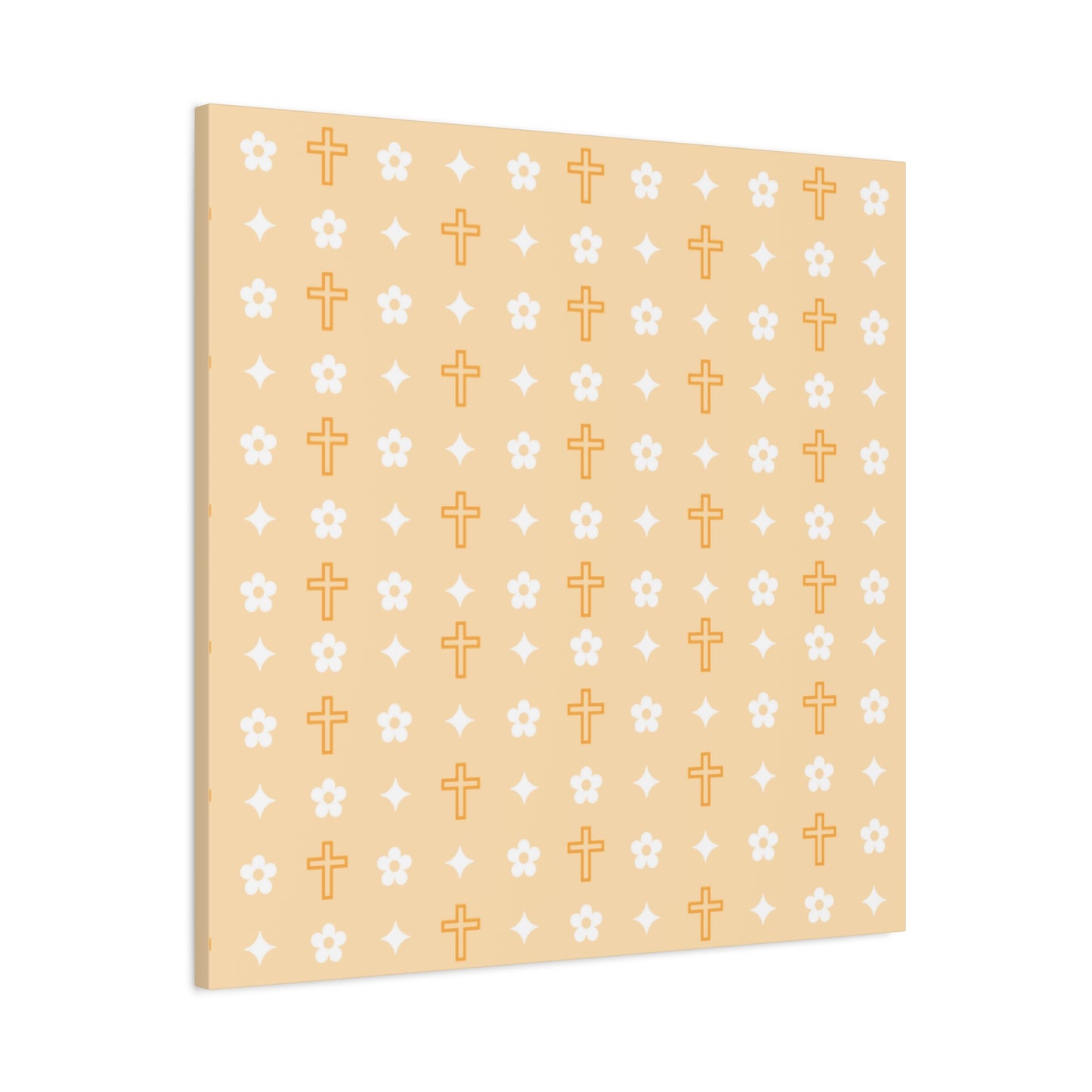 Wall Art Canvas - Creamsicle Daisy Cross Print