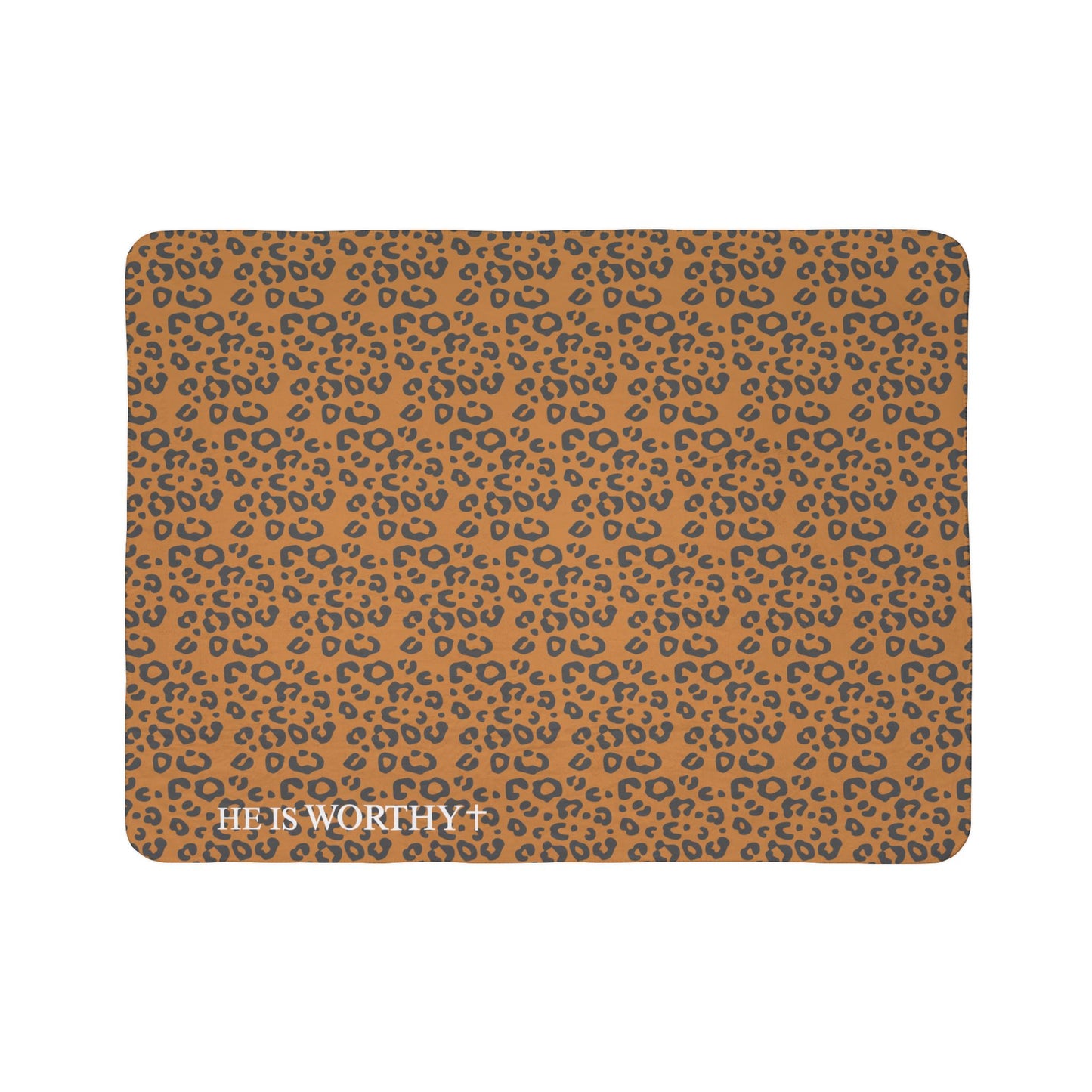 Worthy Leopard - Cozy Print Fleece Sherpa Throw Blanket