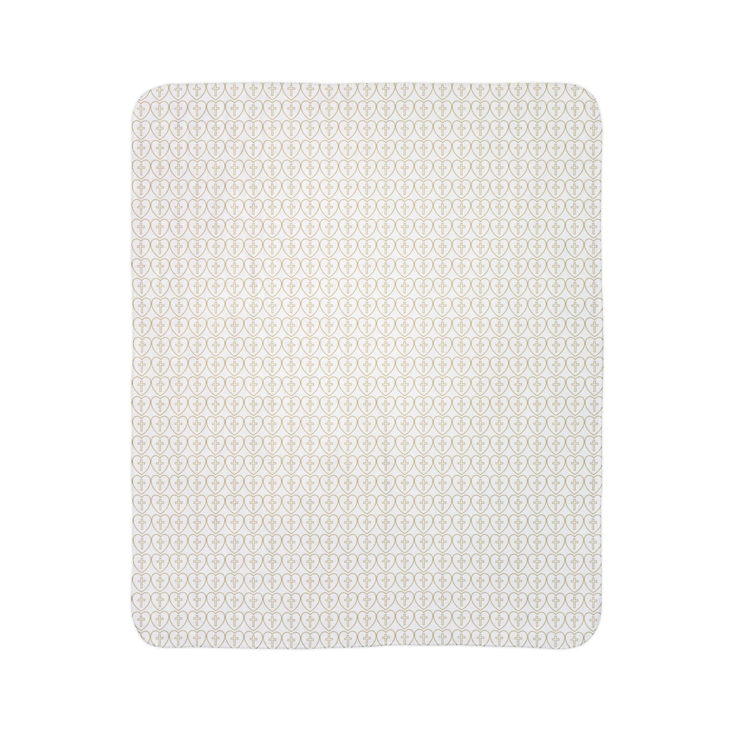 Hearts + Cross - Matching Cozy Fleece Sherpa Blanket