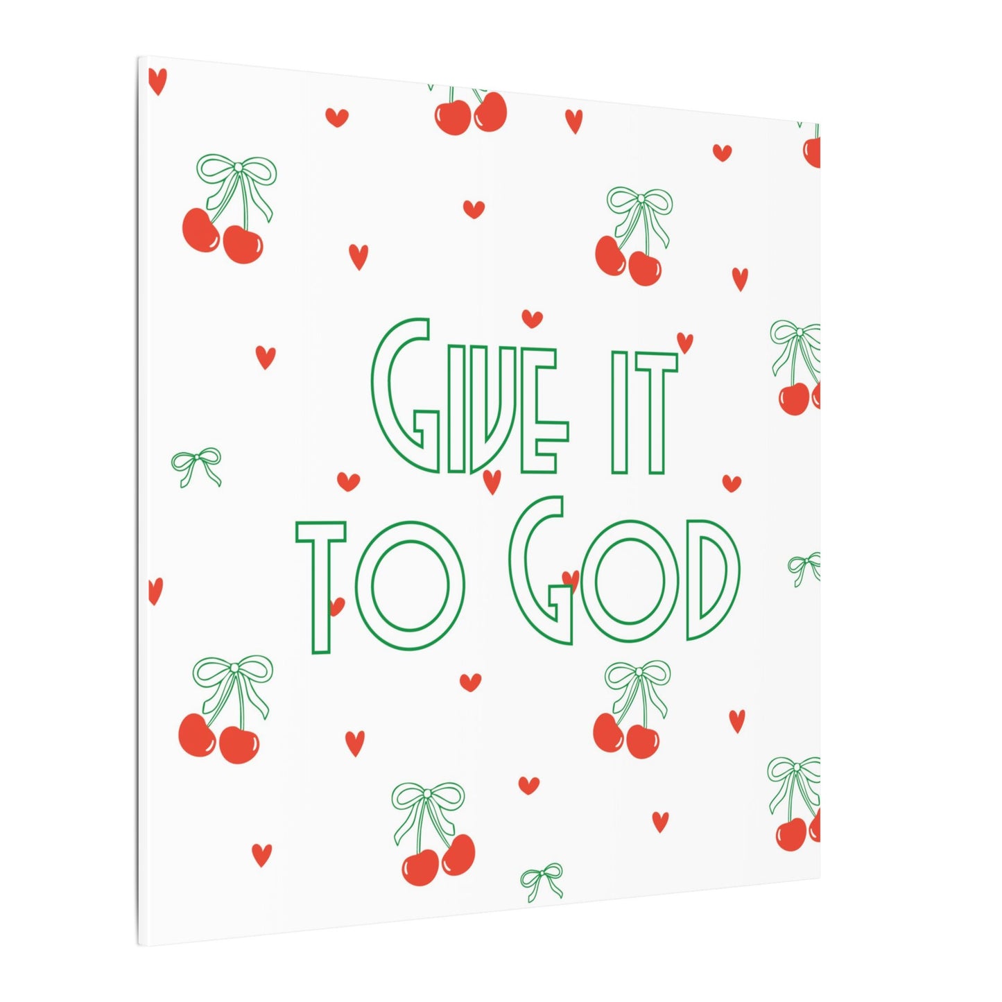 Canvas Artwork - Bows + Cherries "Give it to God"